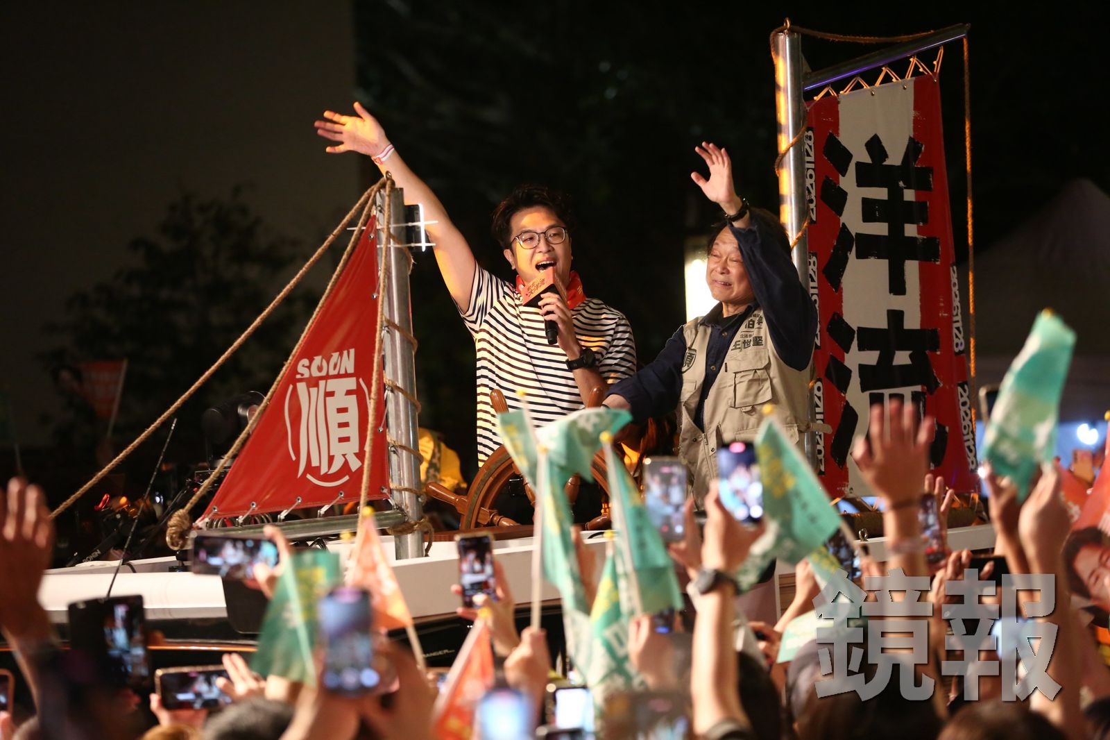 民進黨台北市長參選人沈伯洋,每天行程滿滿,所到之處掀起「洋流」,是近年來少見的選舉熱潮。攝影李鍾泉