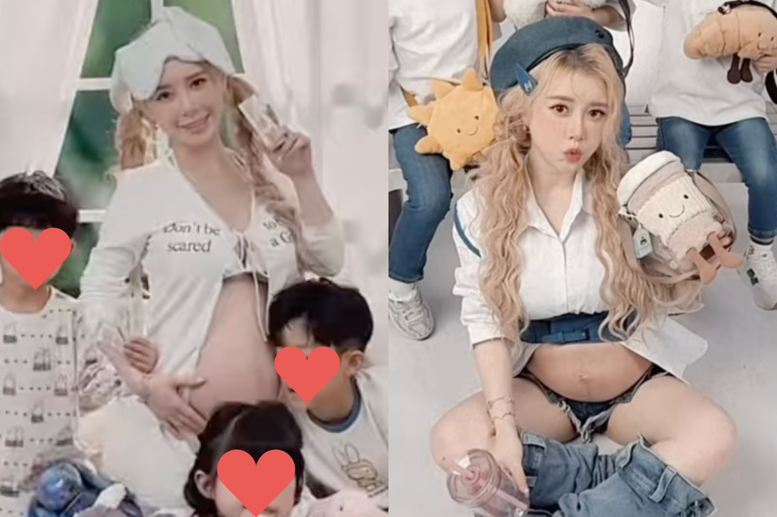 饅頭媽與三個孩子一起拍孕婦寫真。翻攝IG @shin_0604