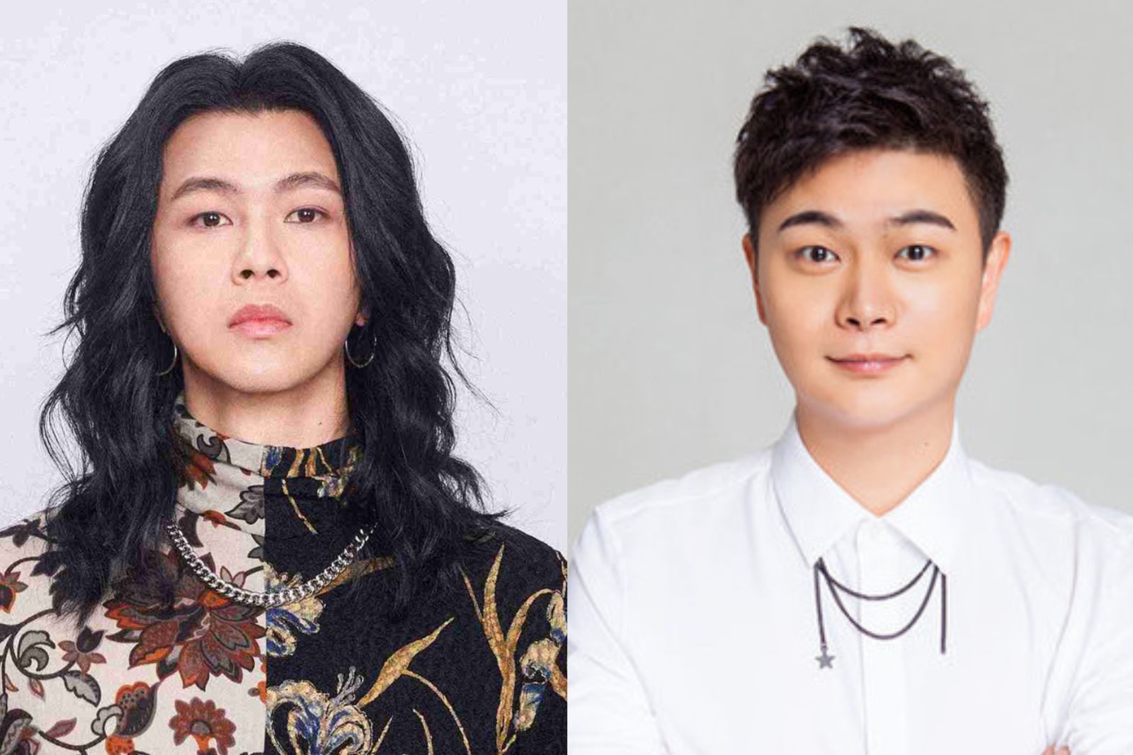 麋先生聖皓（左）與管梓淨被網友比對長超像。翻攝管梓淨微博、資料照