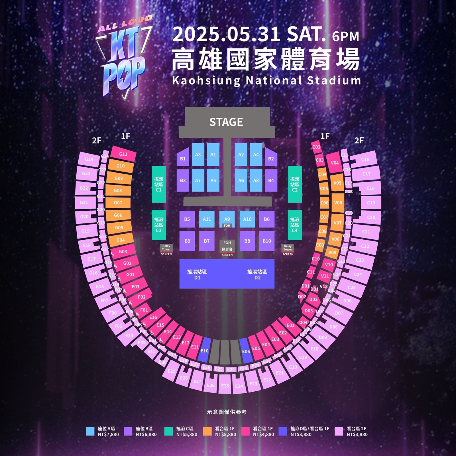 KT POP票區圖。友善的狗提供