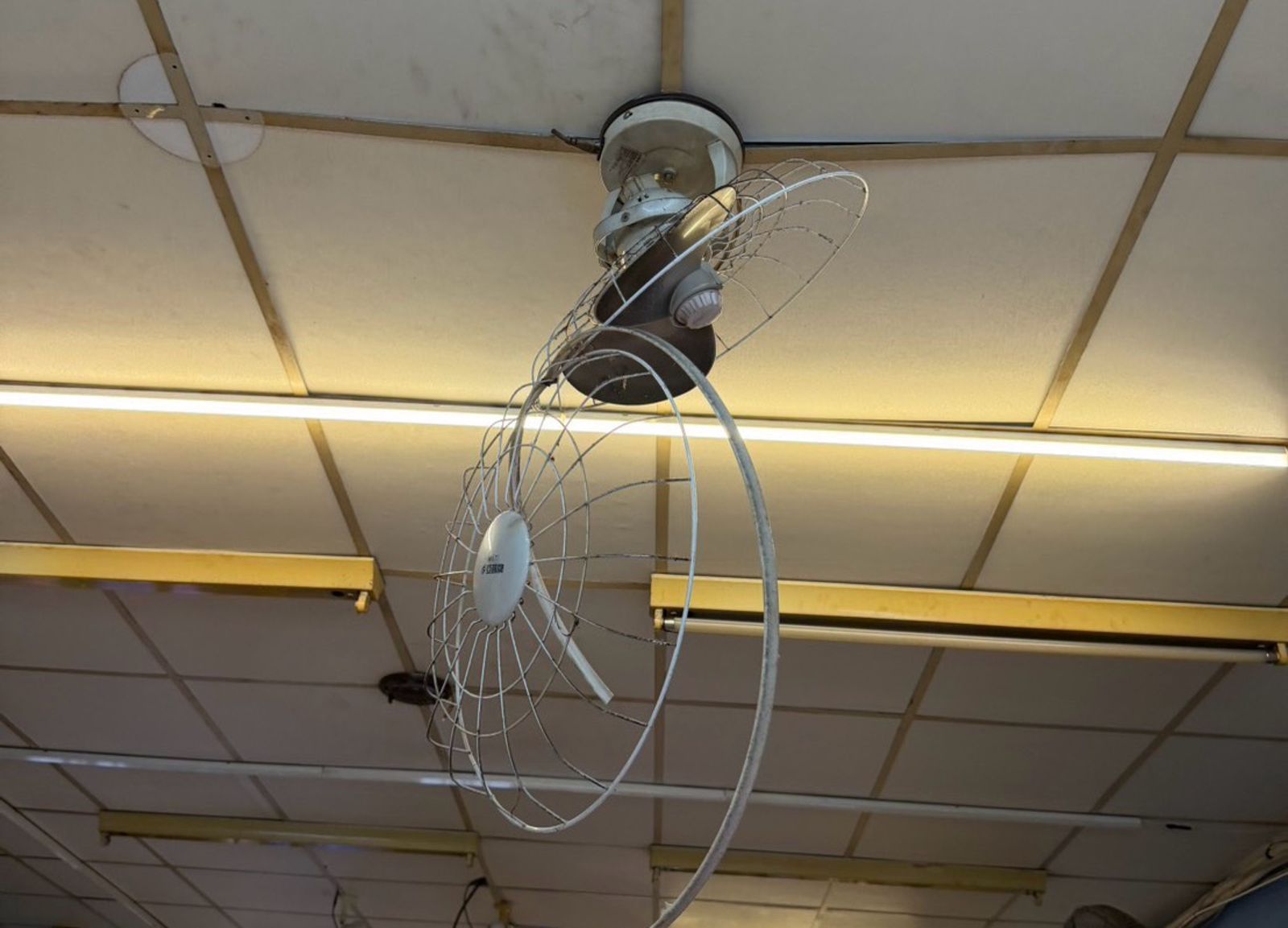 店內電風扇糟張男毀損。圖/翻攝畫面