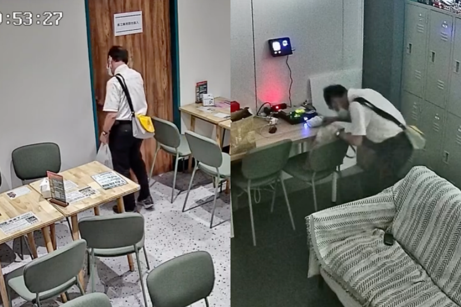勤美店家遭老伯闖員工辦公室偷竊。圖/翻攝自Threads@chuan_lin19