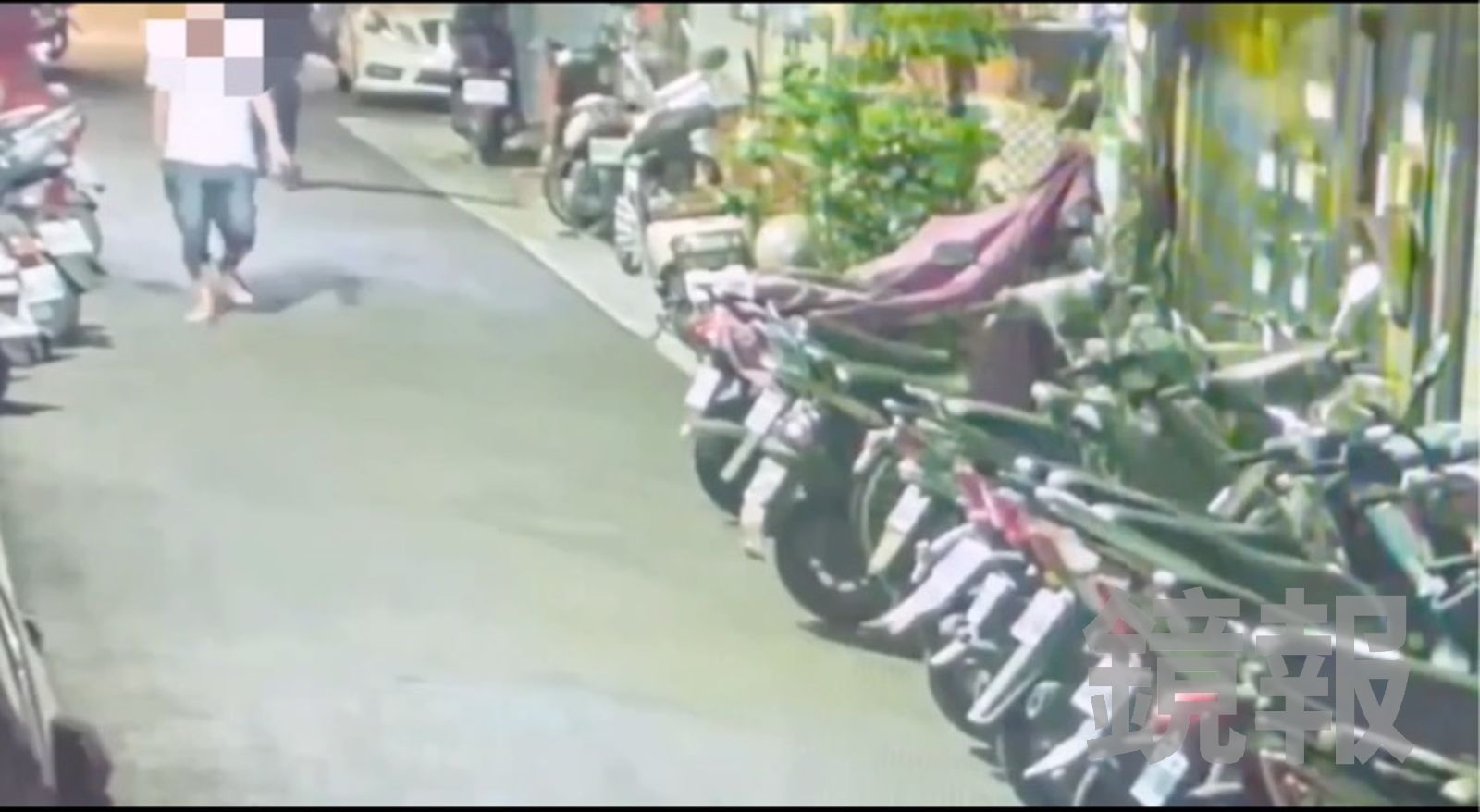 蔡姓男子（左）、李姓弟弟（右）在後方追趕被害人。翻攝畫面