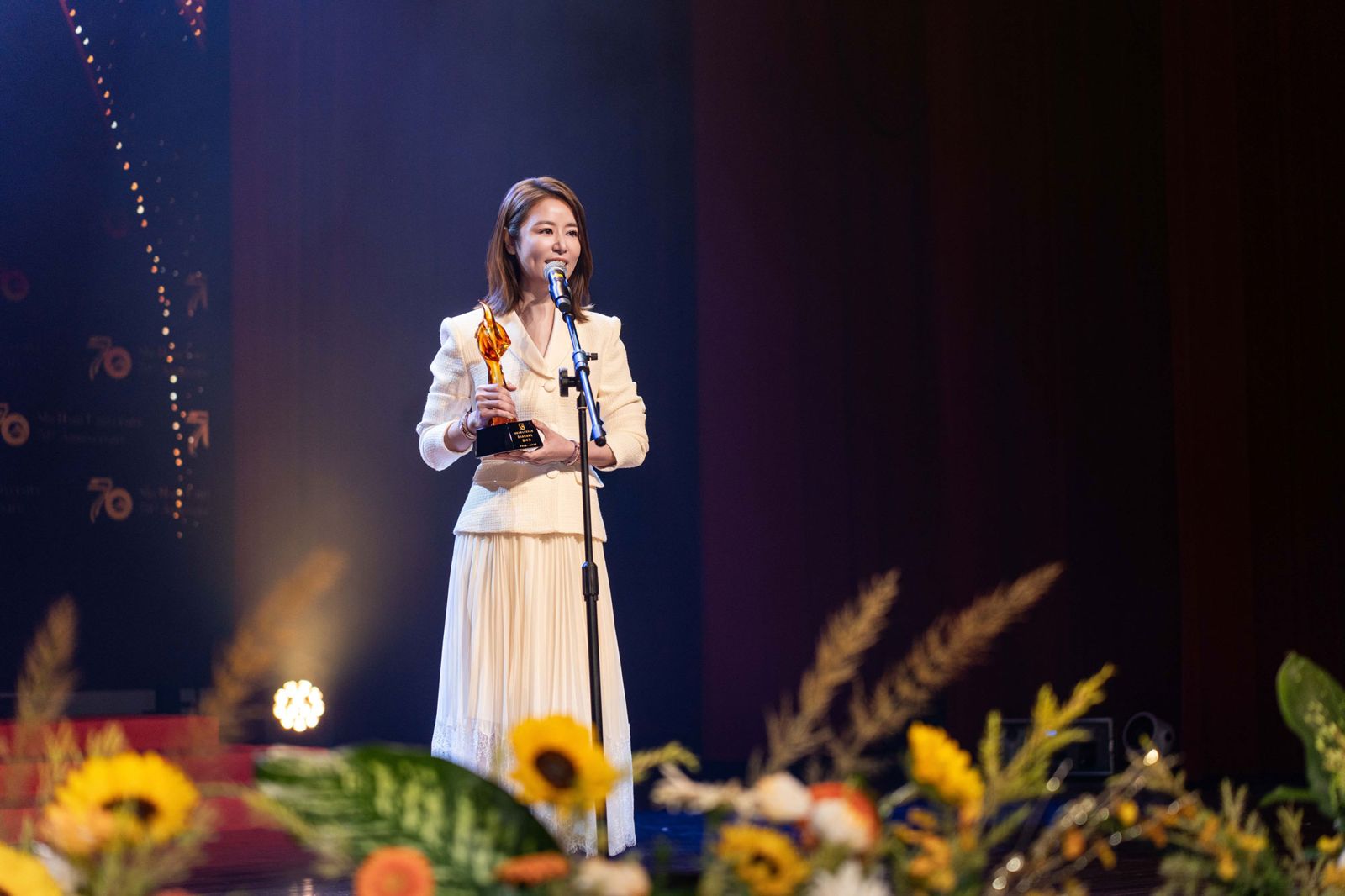 林心如分享從演員走向製作後，重新回到校園學習的深刻體會。圖／世新大學