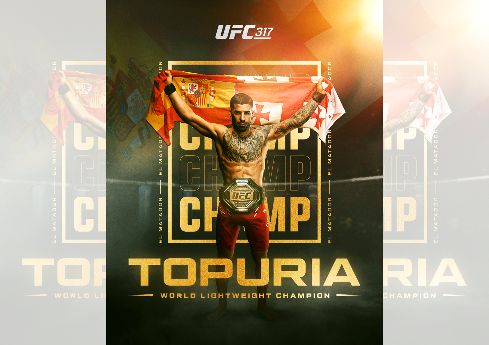 UFC／Topuria 首回合 KO Oliveira！史上首位不敗雙冠王誕生