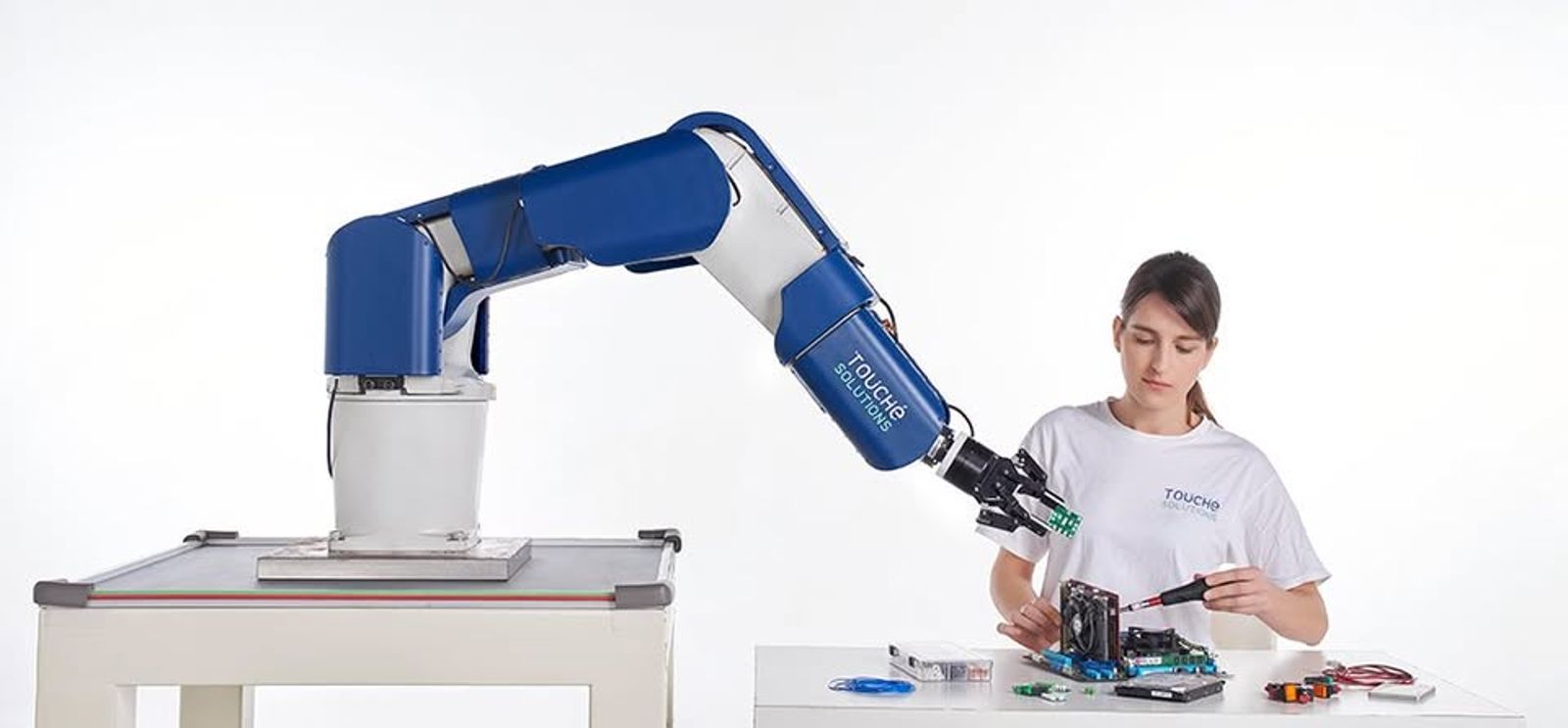 原見精機的「機器人安全皮膚感測技術」讓人機協作更安全。圖／原見精機