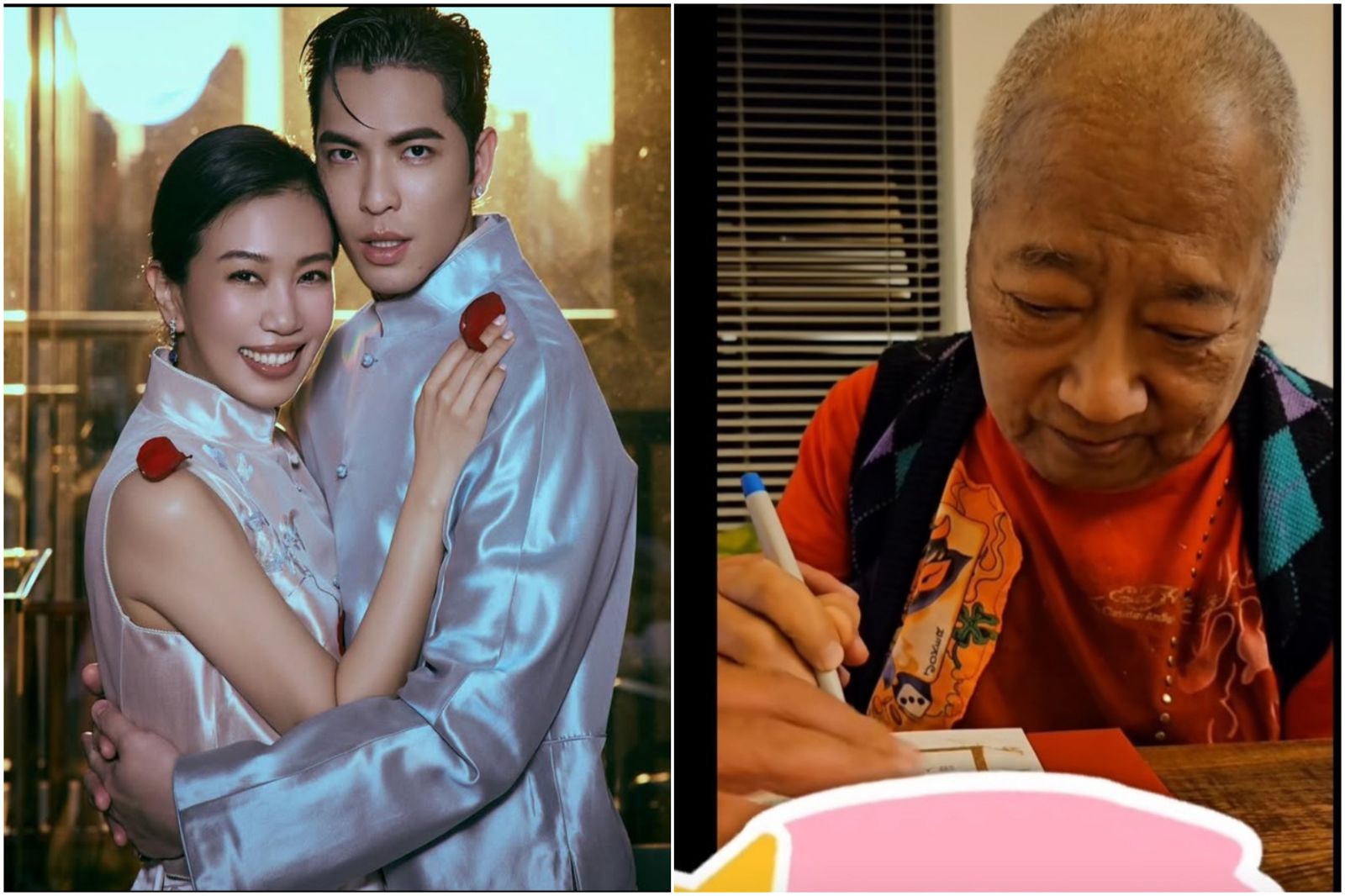 林光寧（右起）見證蕭敬騰與Summer結婚。翻攝蕭敬騰臉書