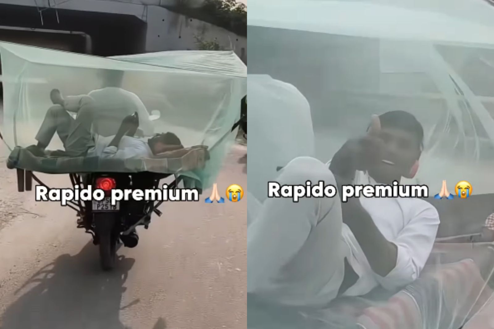 這機車太高級！男乘客後座「橫躺翹腳」玩手機　見鏡頭還起身比讚
