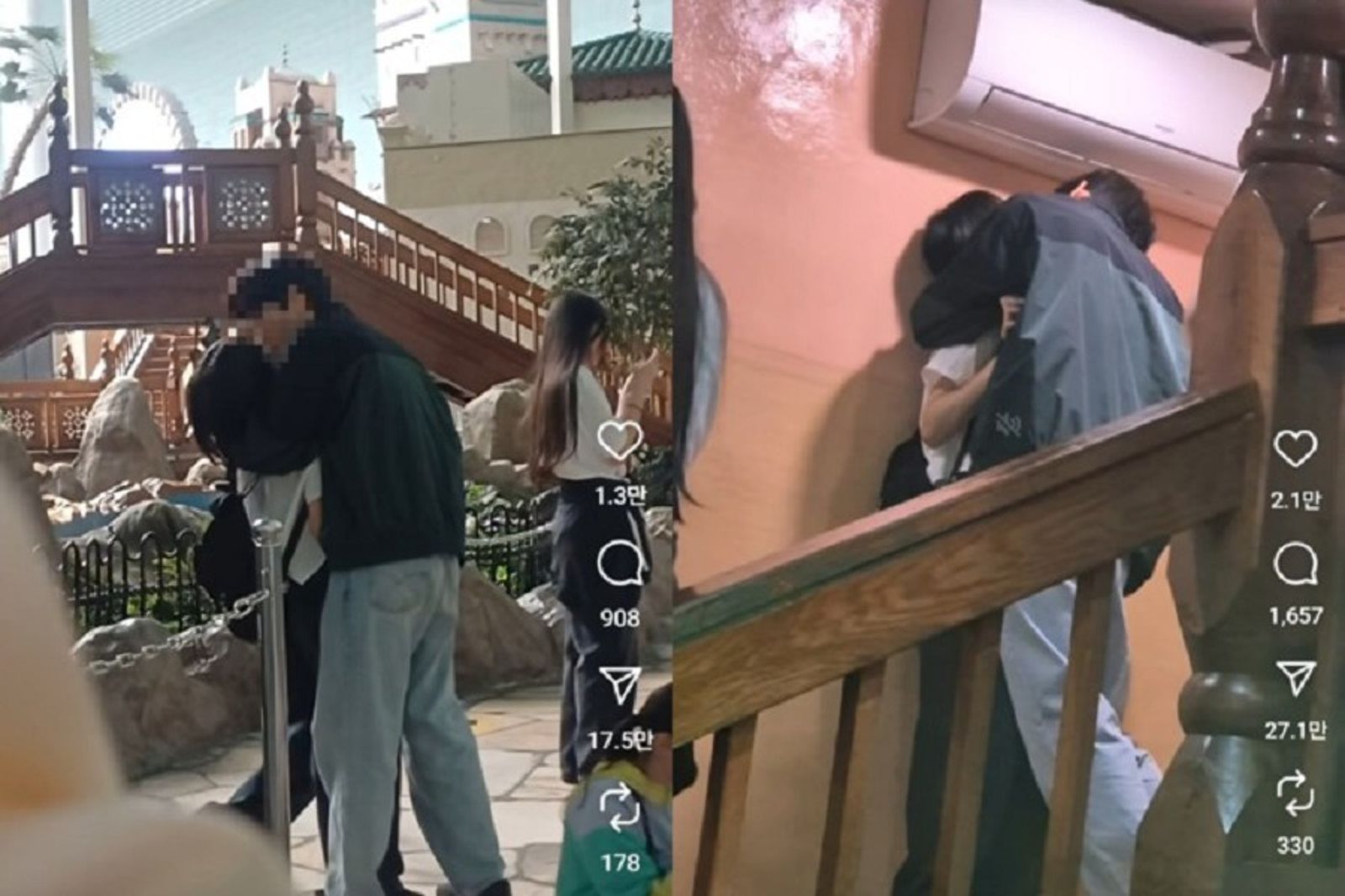 情侶在遊樂園親熱「摸摸喳喳」　持久度讓鄉民嚇壞：撐1小時耶