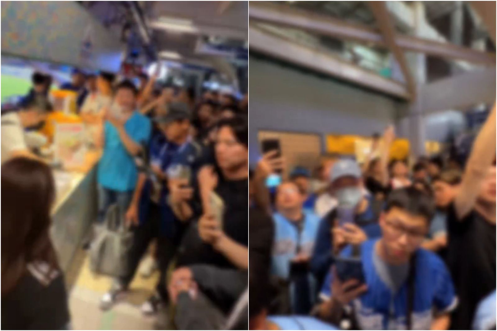 桃乃木香奈現身新莊棒球場被粉絲圍繞,宛如小型見面會。圖/翻攝自X@momonogikana_mg