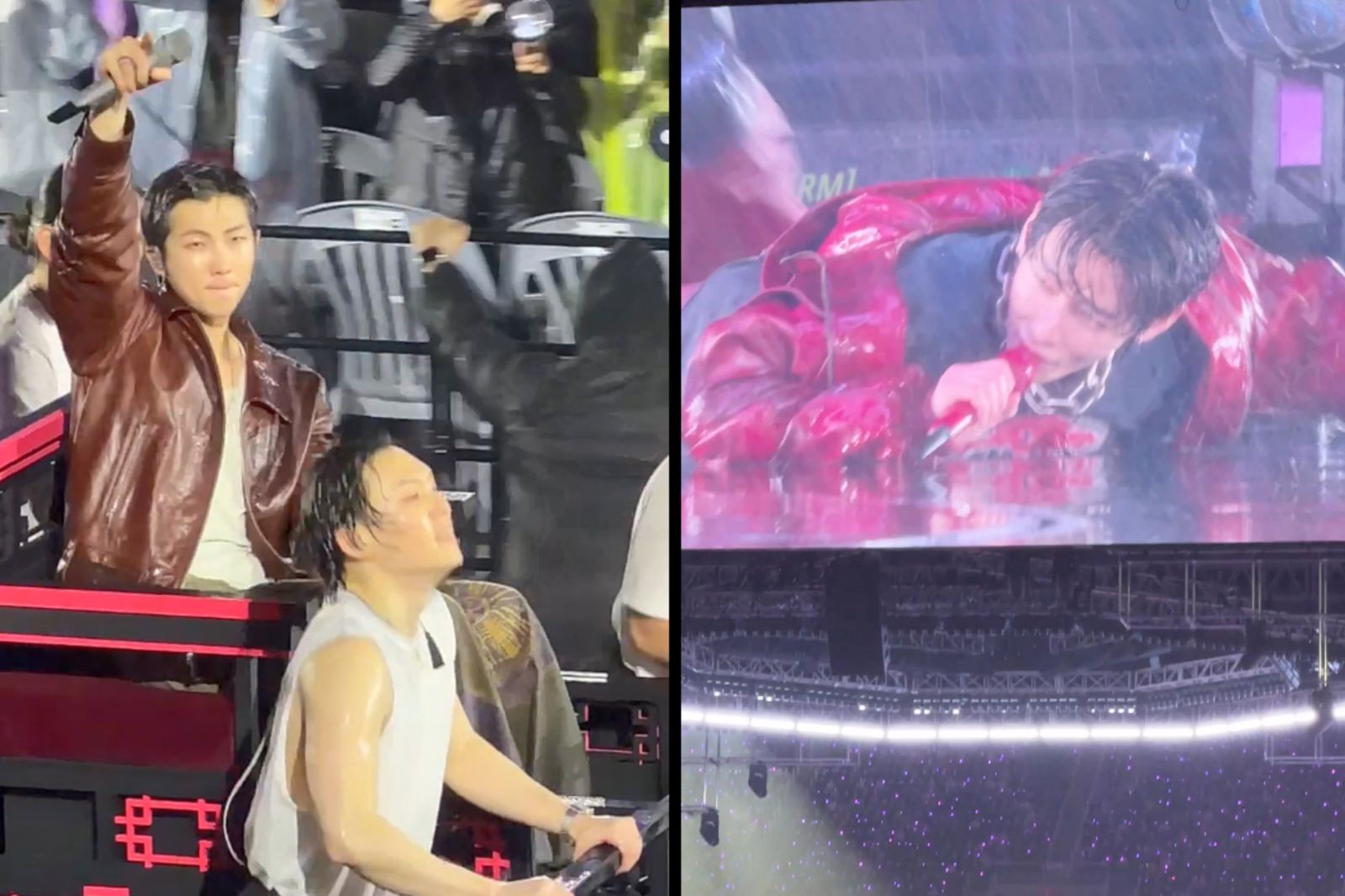 11度暴雨照跳!BTS高陽開唱全員濕身 V舞台「直接開游」險滑倒全場嚇瘋
