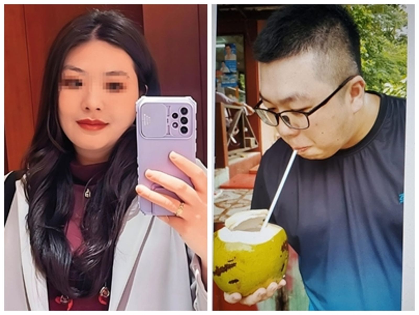 李碩彬(右)與井雲蓉低調結婚後,隨即以「保障未來小孩」為由,陸續幫井女投保多筆壽險、傷害險、意外險及旅遊平安險。讀者提供