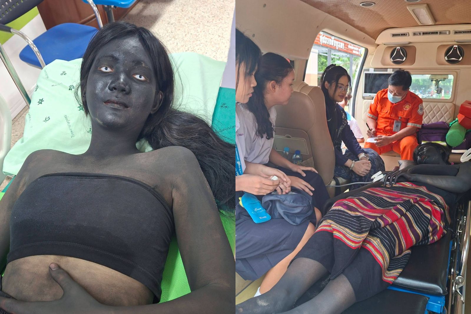 16歲少女劇烈腹痛!救援人員一看「全身漆黑」笑翻:送鬼去醫院