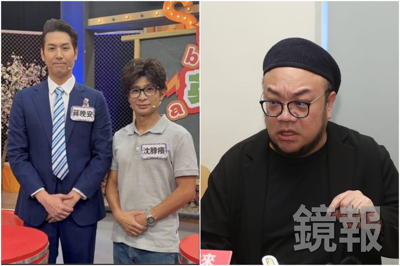 葉天倫(右起)對於逸祥模仿沈伯洋遭受攻擊發表看法。攝影林煒凱、翻攝自Threads