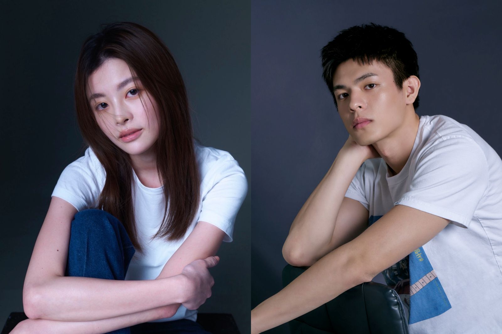詹子萱(左)、邱以太(右)在台版《我們的藍調時光》飾演未婚懷孕的小情侶。甯聚力、群星瑞智提供