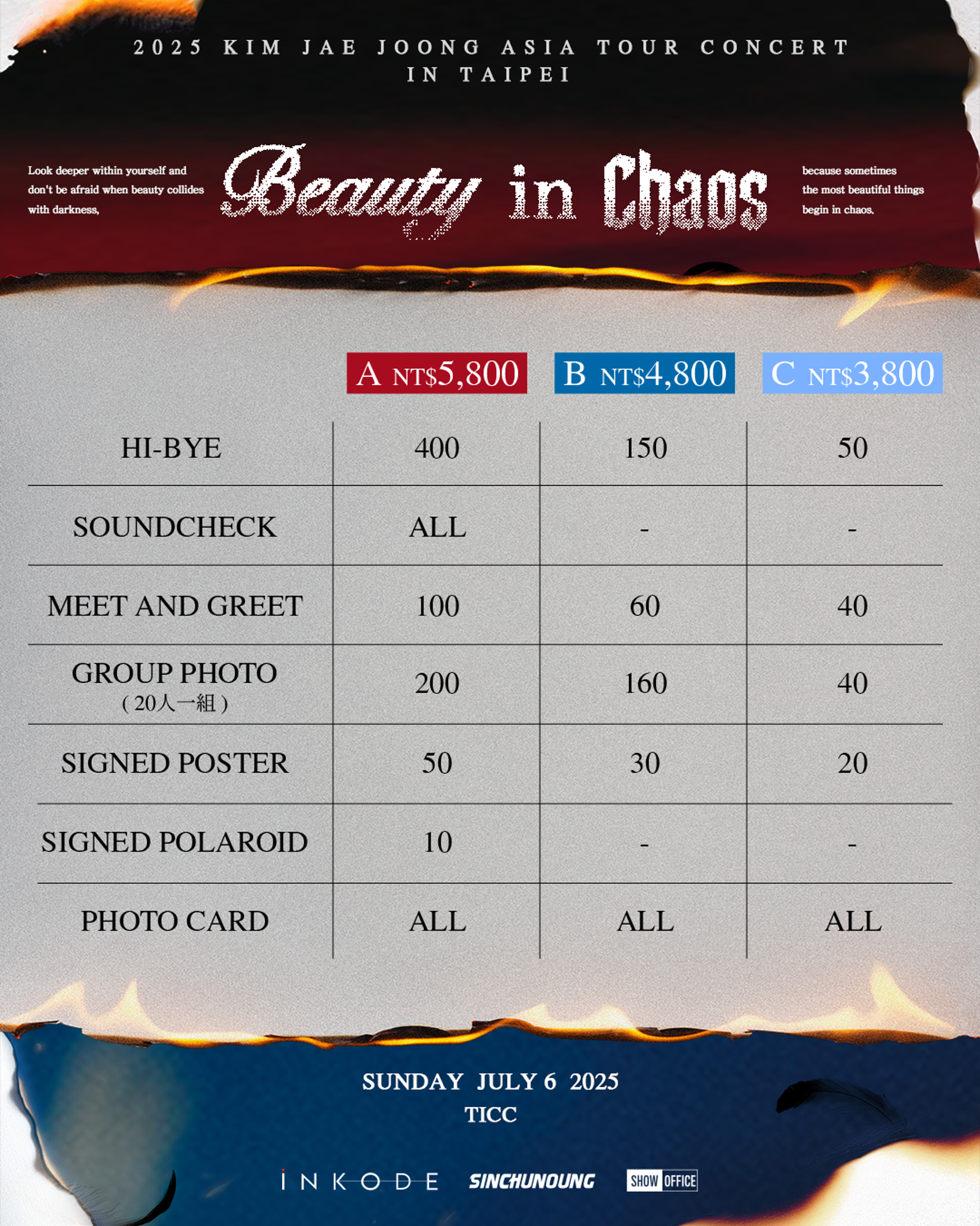 金在中台北場演唱會福利。SHOWOFFICE提供