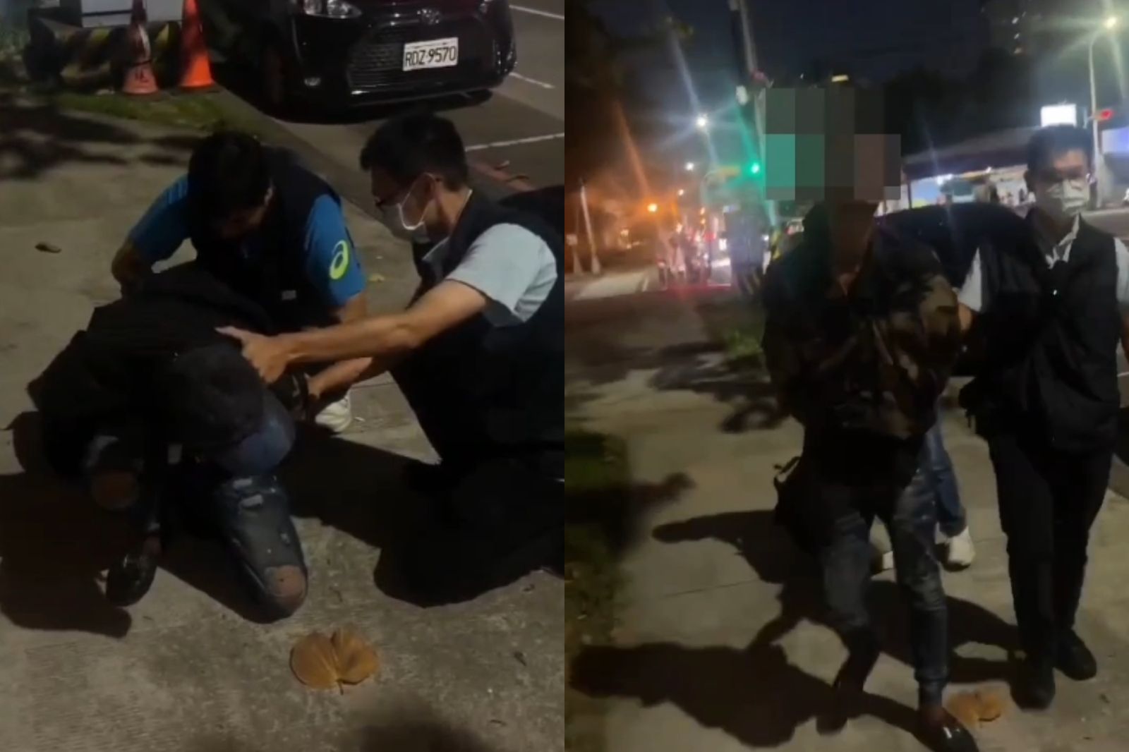 陳男在五權站附近遭到逮捕。圖/翻攝畫面