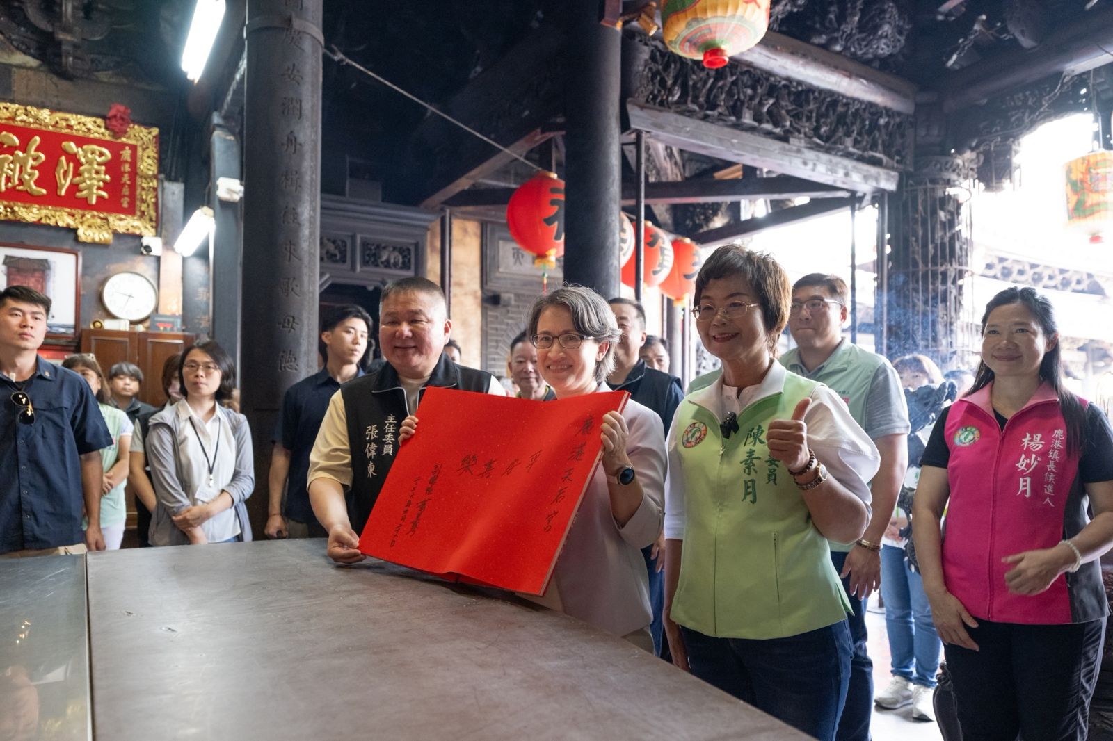 蕭美琴鹿港參拜談施政目標 盼均衡台灣資源落實中南部