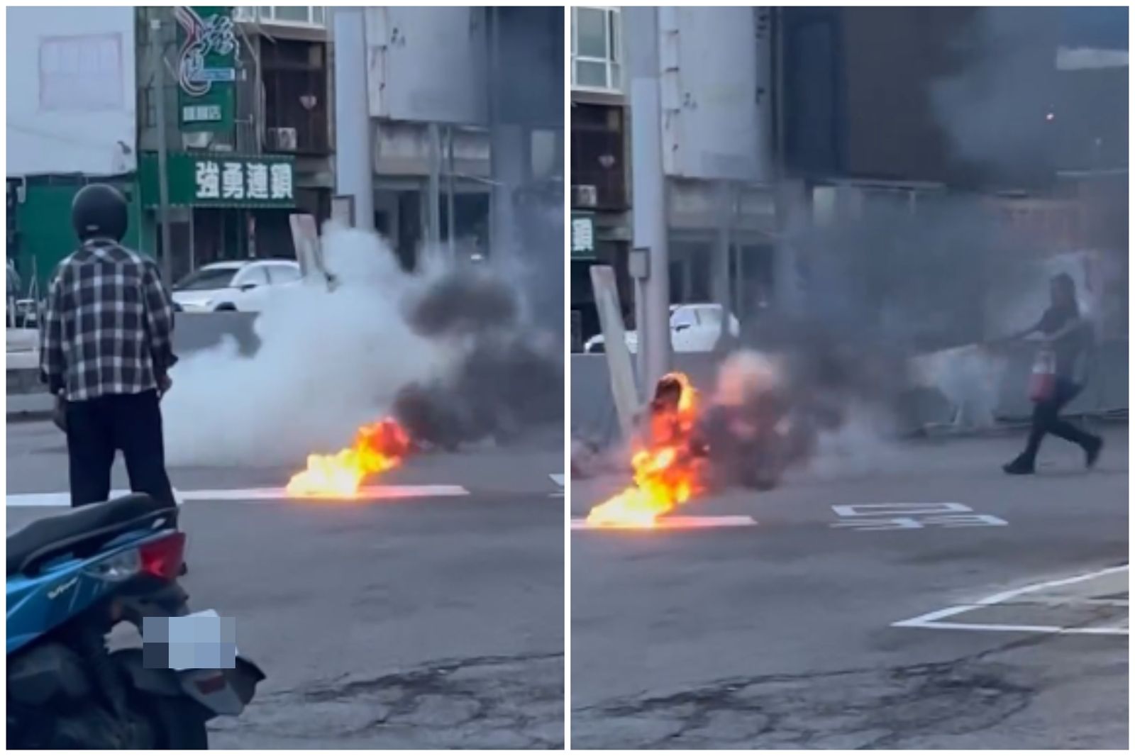 影／台中男「買油淋身」在加油站自焚！燒成火球　已送醫搶救