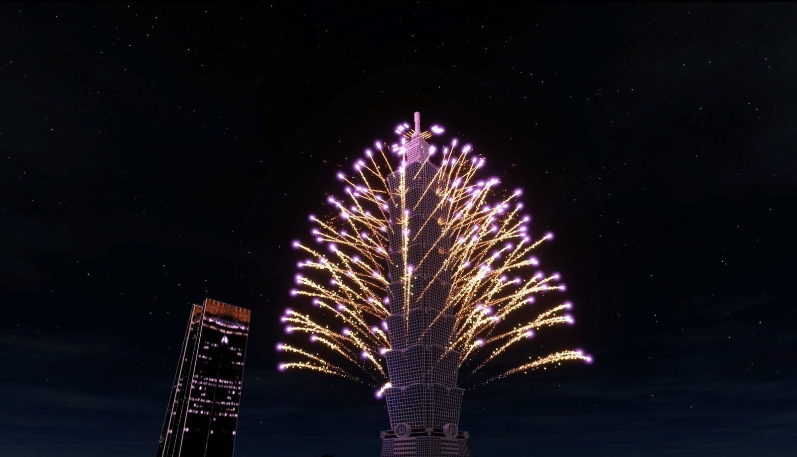 2025-2026跨年煙火模擬照。台北101提供