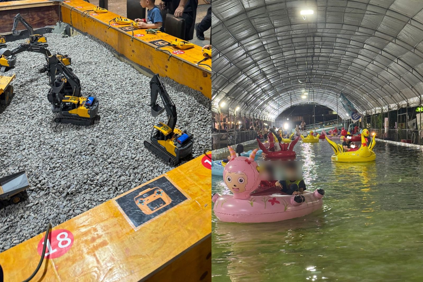 埔里城觀光夜市遊戲多元,如親子遊樂園。圖/翻攝自Threads@orange20230715