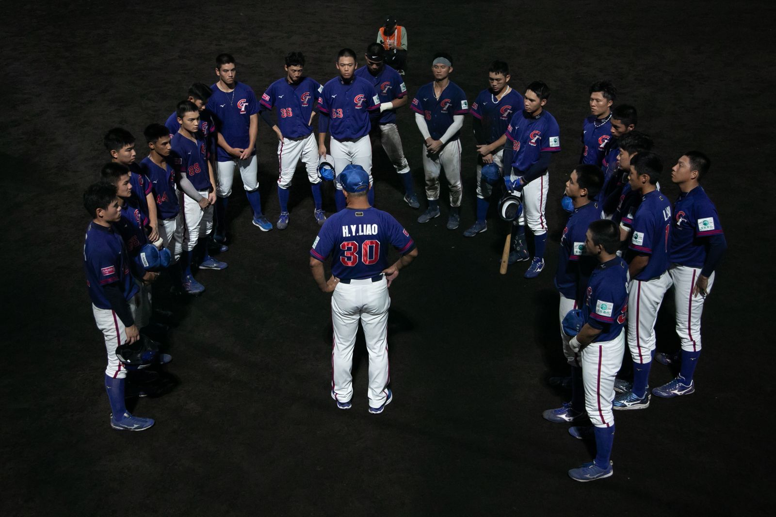 中華隊1：8敗給韓國後氣氛凝重。圖／中華棒協提供