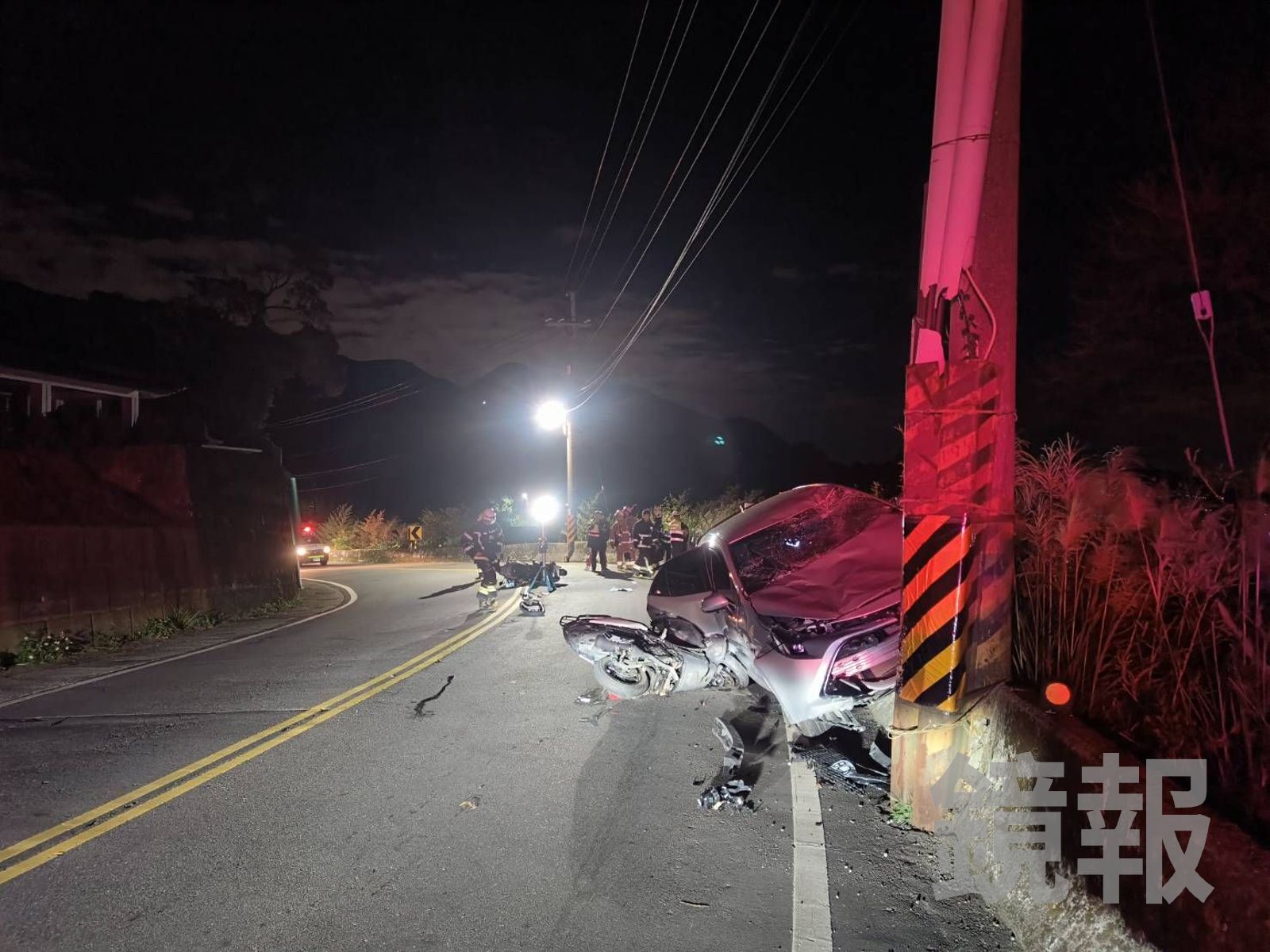 劉男跨越雙黃線肇事，被驗出毒品陽性反應。翻攝畫面