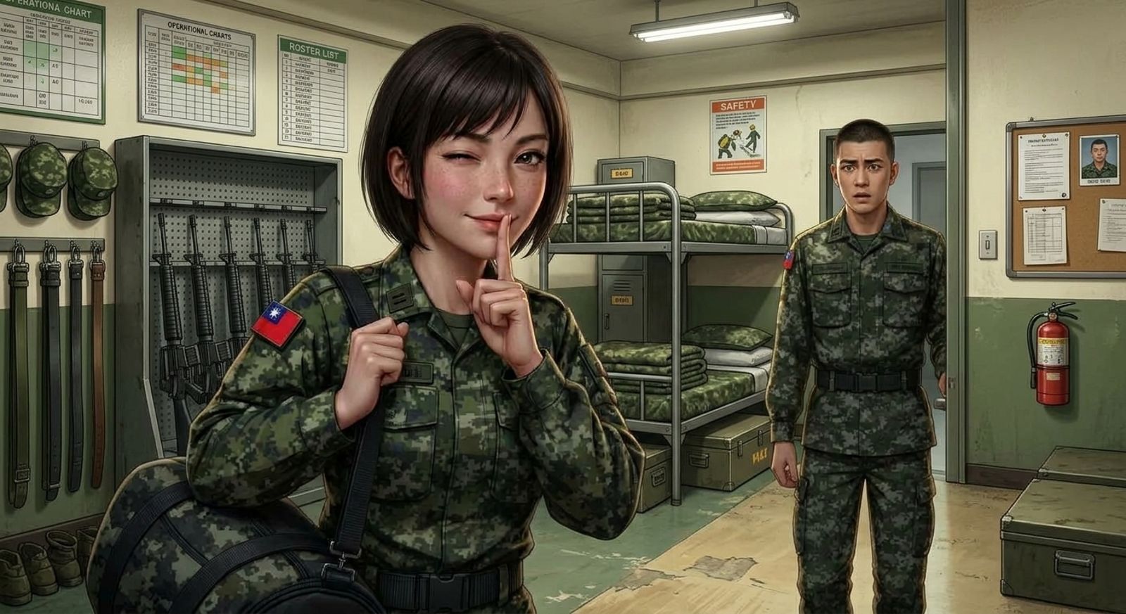 台南國軍同袍綠爆,妻暱稱「蕎麥水餃人」滾床「抹茶主人」,小王辯「開房談公事」。示意圖/AI生成