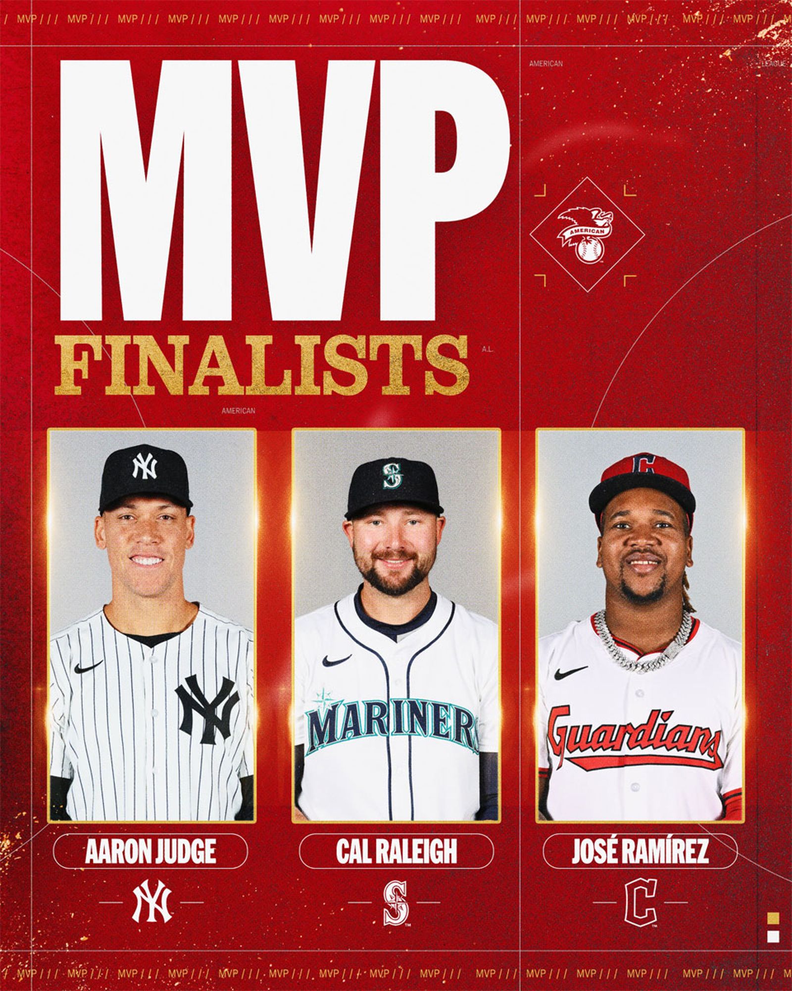 美聯年度MVP決選名單。圖／翻攝自X@MLB