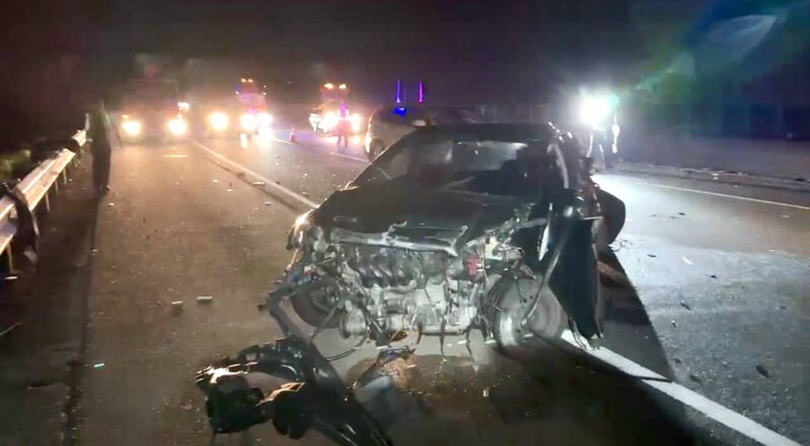 端午連假最後一天　凌晨國道3號竹山路段6車連環撞