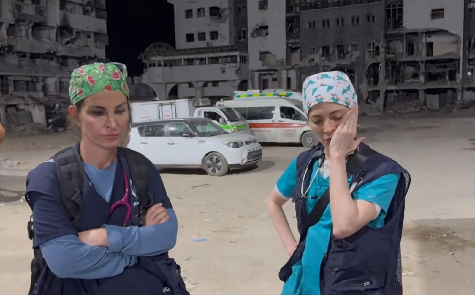 後方醫院可見滿目瘡痍。圖／翻攝自TikTok／nadaarub