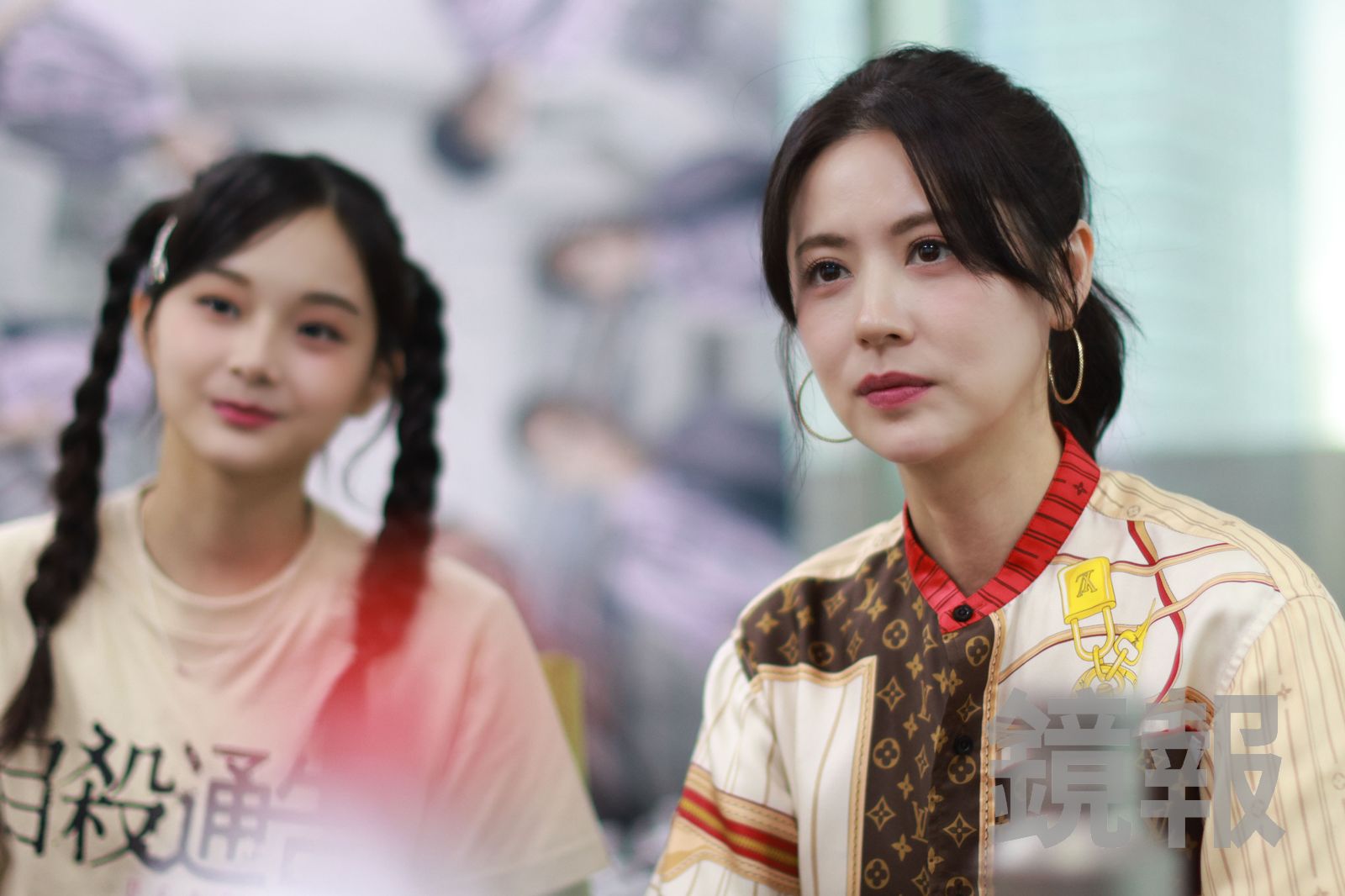 邵奕玫(左)與林予晞在《自殺通告》中分別飾演為成績焦慮與資優班導師的角色。劉耀勻攝