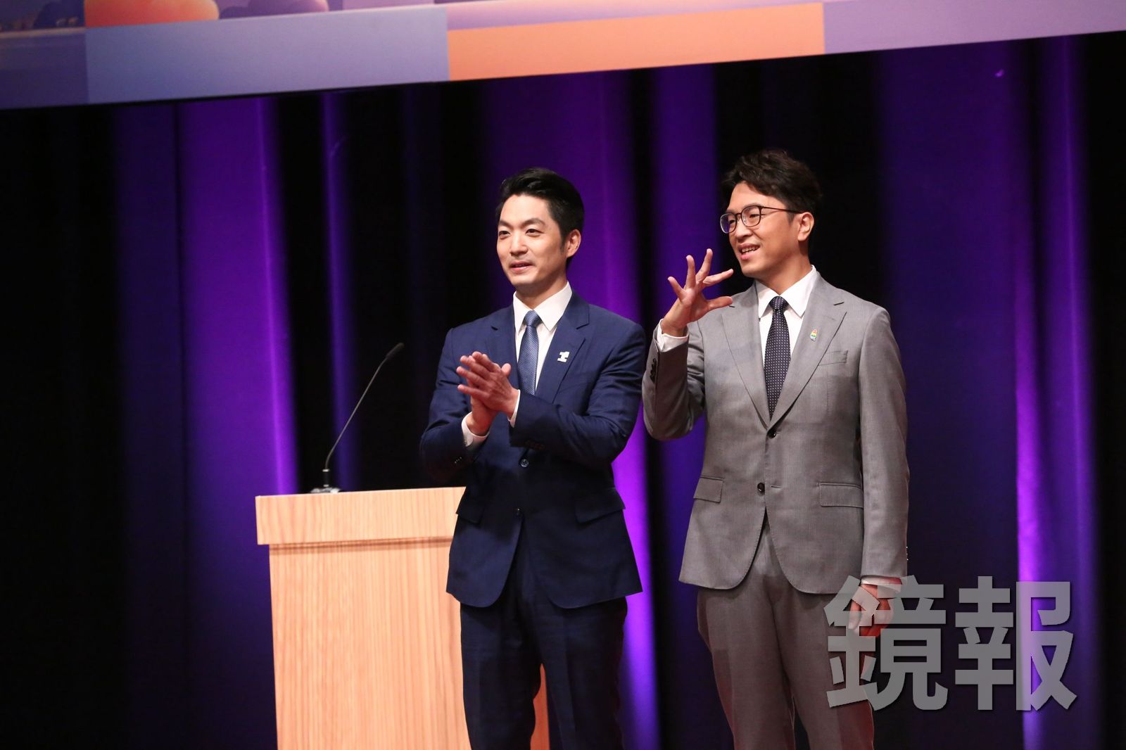 台北市長蔣萬安今天(31日)與對手沈伯洋正面交鋒。攝影李鍾泉