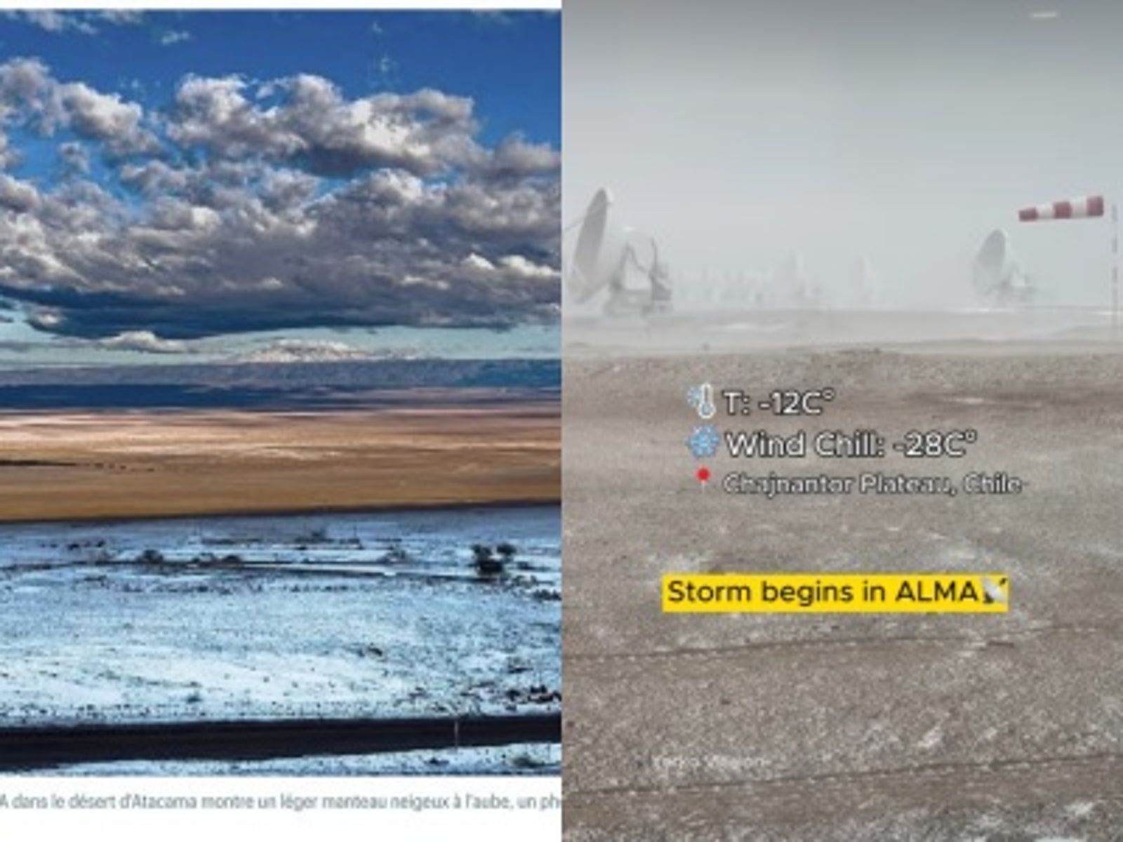 10年來都是土色！「全球最乾旱地區」罕見下雪　天文台喜曬雪白奇景