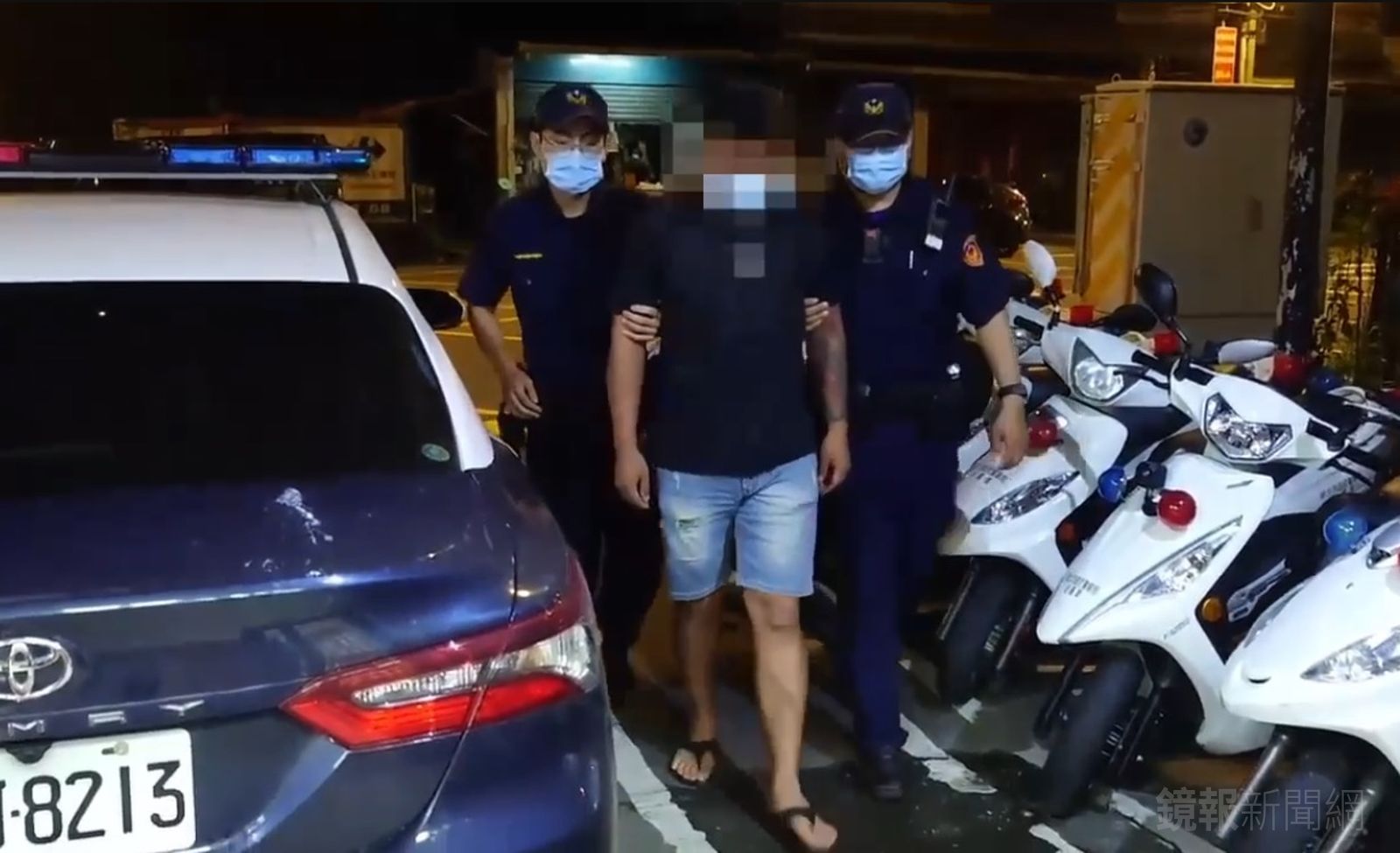 打人的洪男被警方查緝到案。警方提供