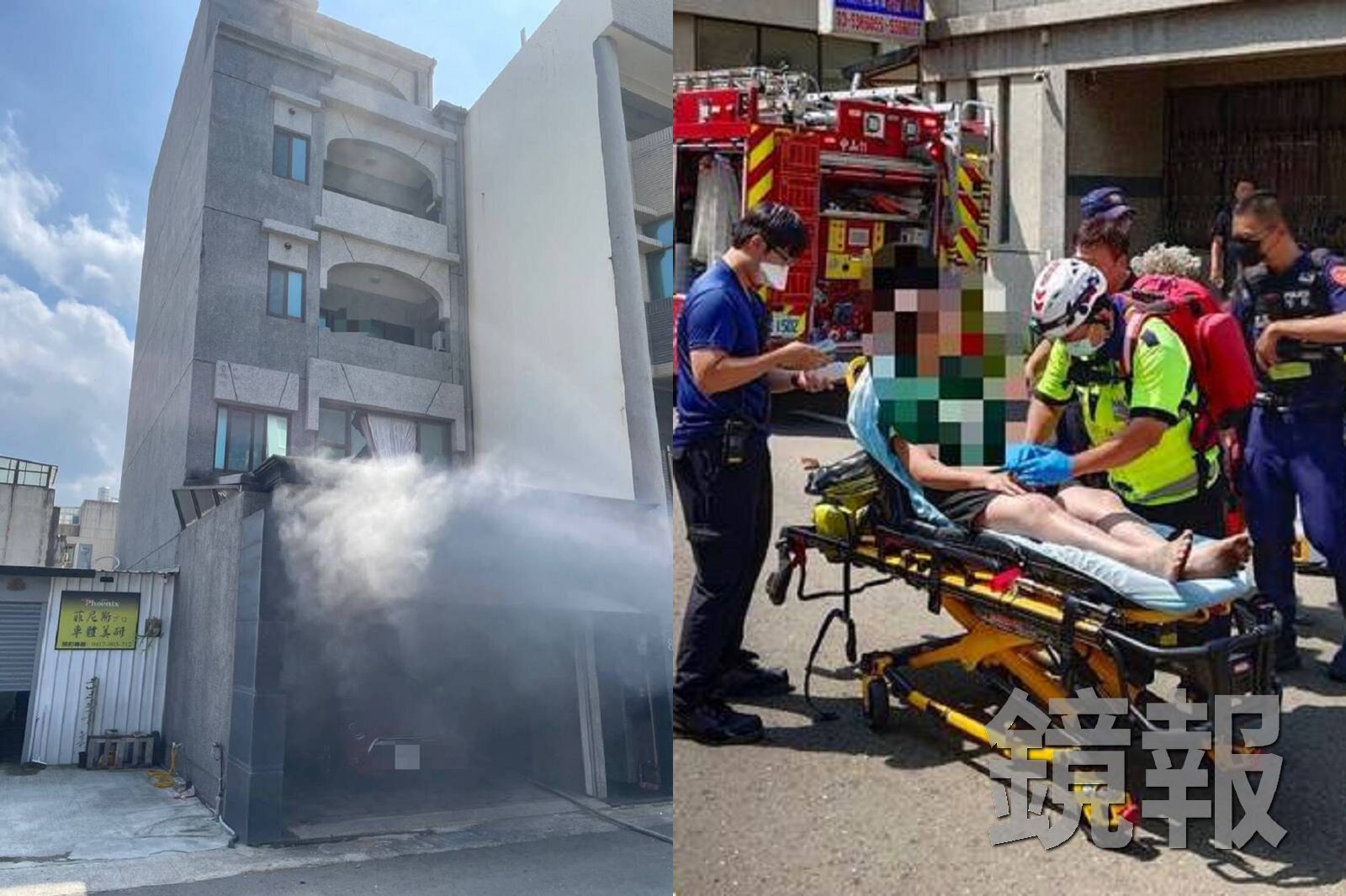 疑氣爆釀巨響!新竹透天厝玻璃碎片狂噴10米 1男困3樓消防急升梯救人