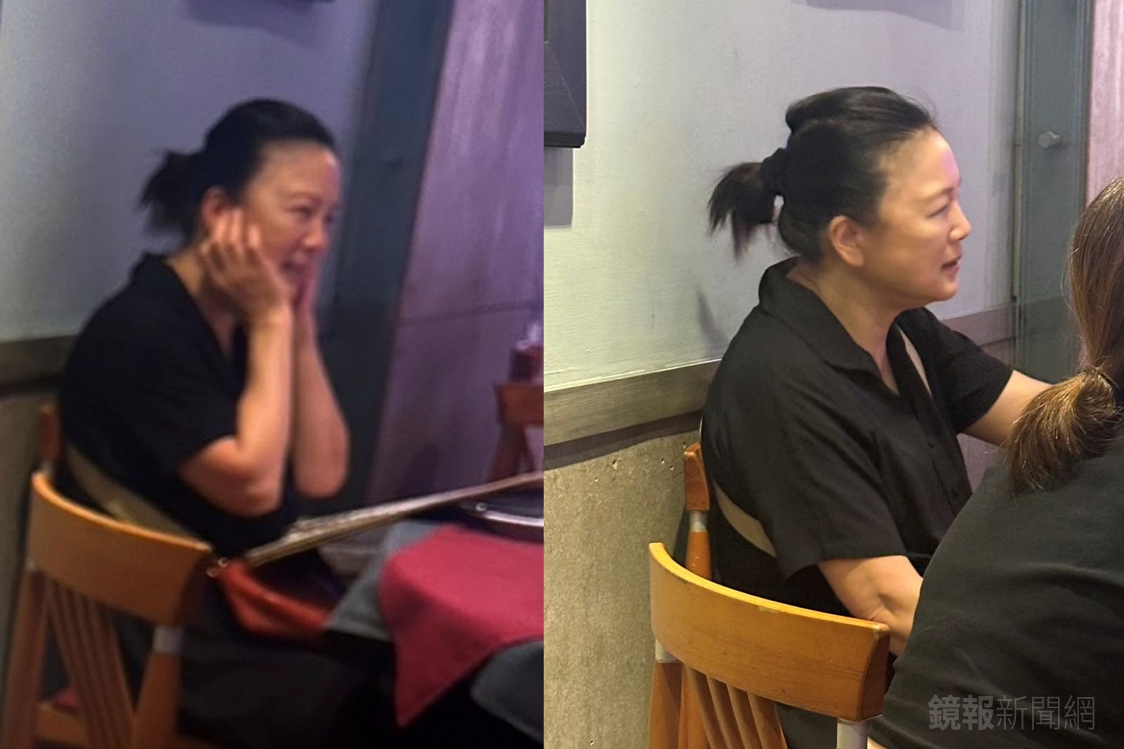 徐貴櫻素顏、黑衣,頭髮簡單挽起,模樣相當樸素。讀者提供