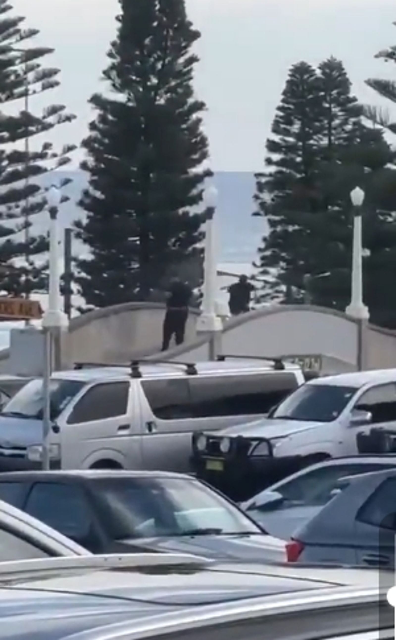 兩名槍手朝著海灘上的人群開槍。圖/翻攝自X