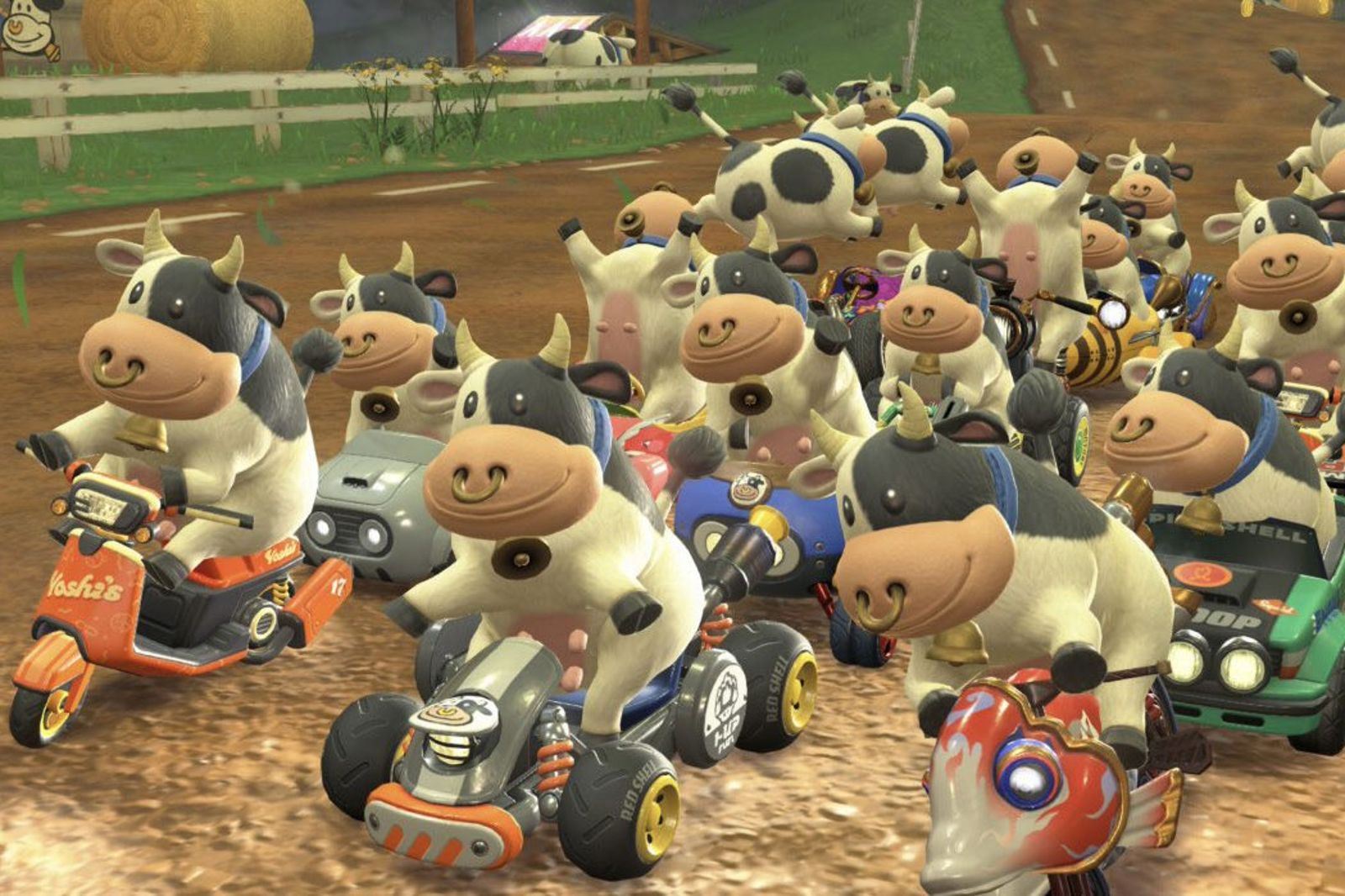 滿場都是牛！　任天堂新作《瑪利歐賽車世界》乳牛人氣炸裂