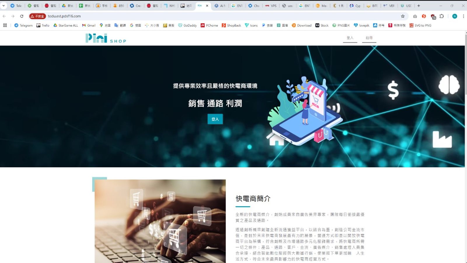 詐騙網站文案。