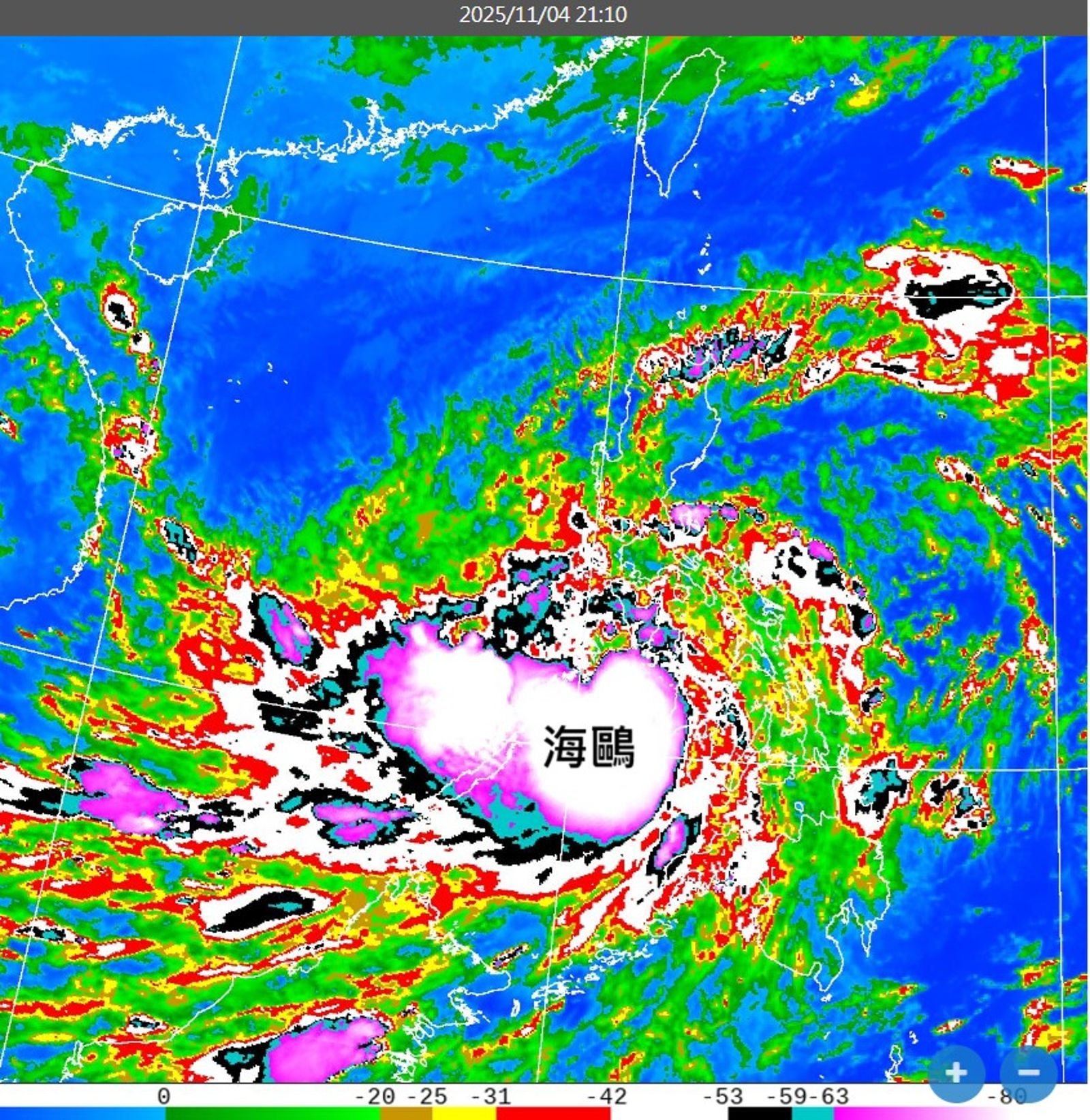 鄭明典指出,海鷗颱風強度不減,預計可維持中度颱風登陸越南。圖/翻攝自鄭明典臉書