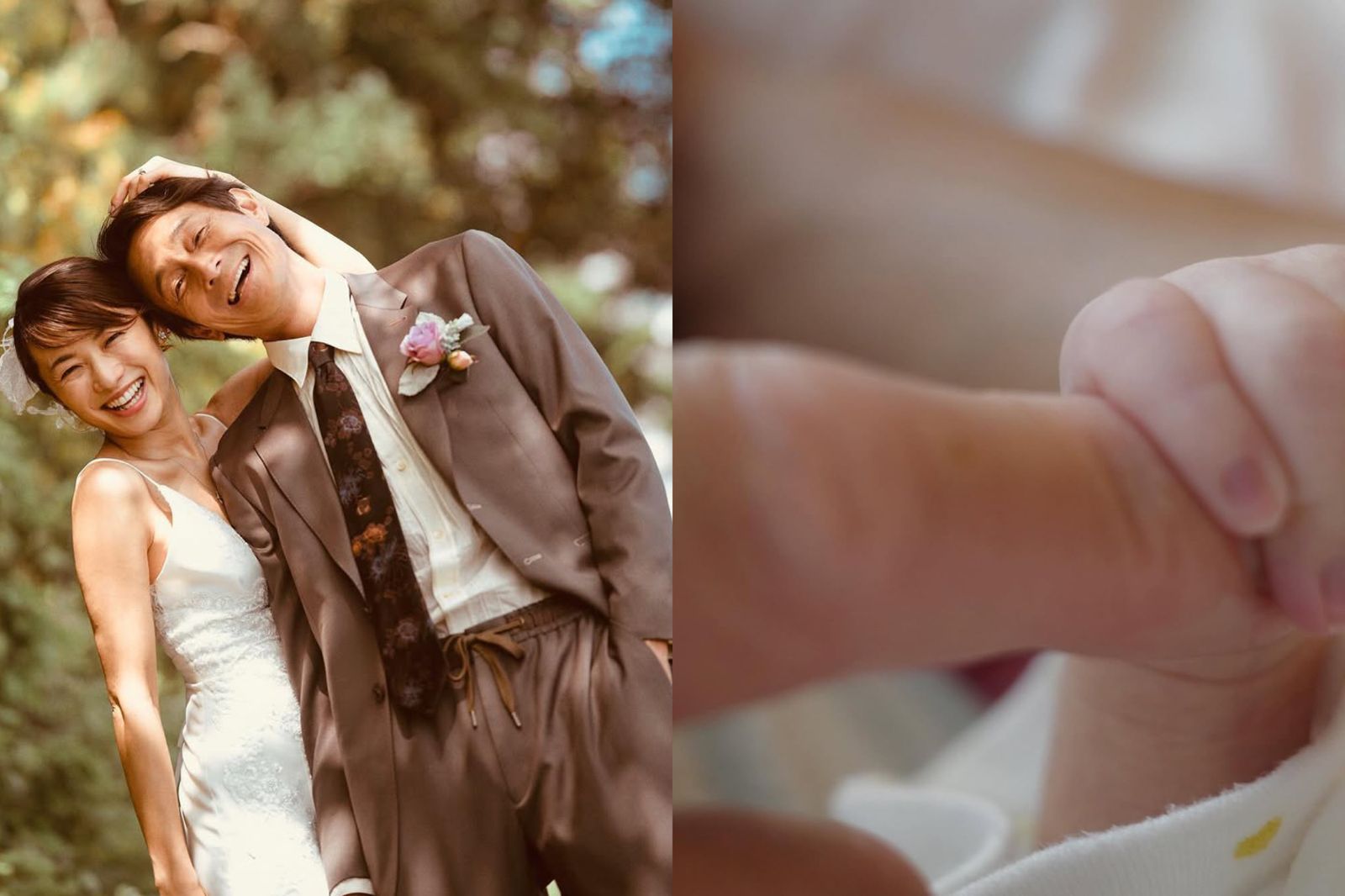 56歲吉田榮作升格「菜鳥爸爸」！喜曬嫩娃小手　內山理名：母子均安