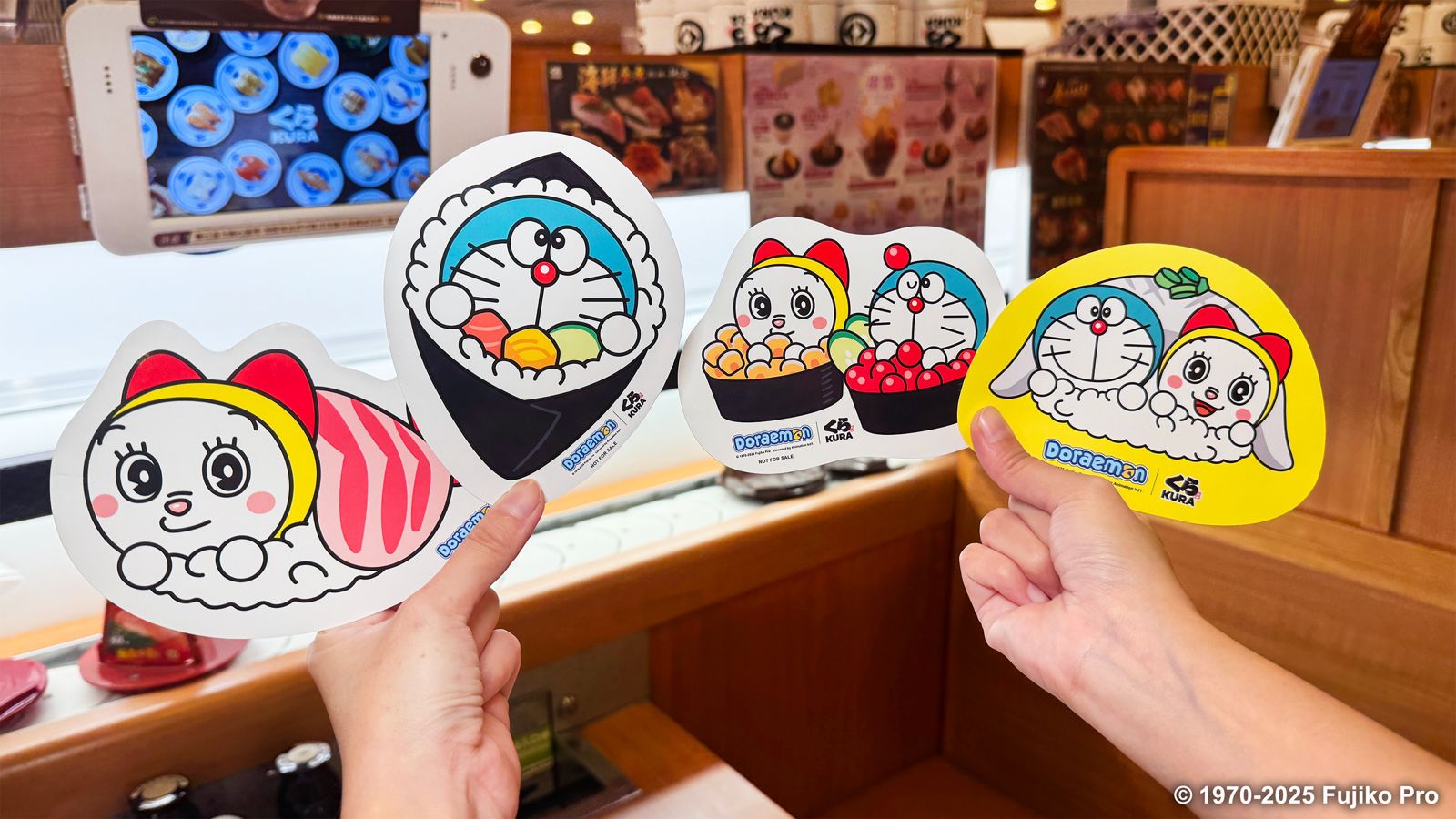 到13間限定店消費滿600元，追蹤官方FB，還能再拿限量貼紙。（藏壽司供圖）