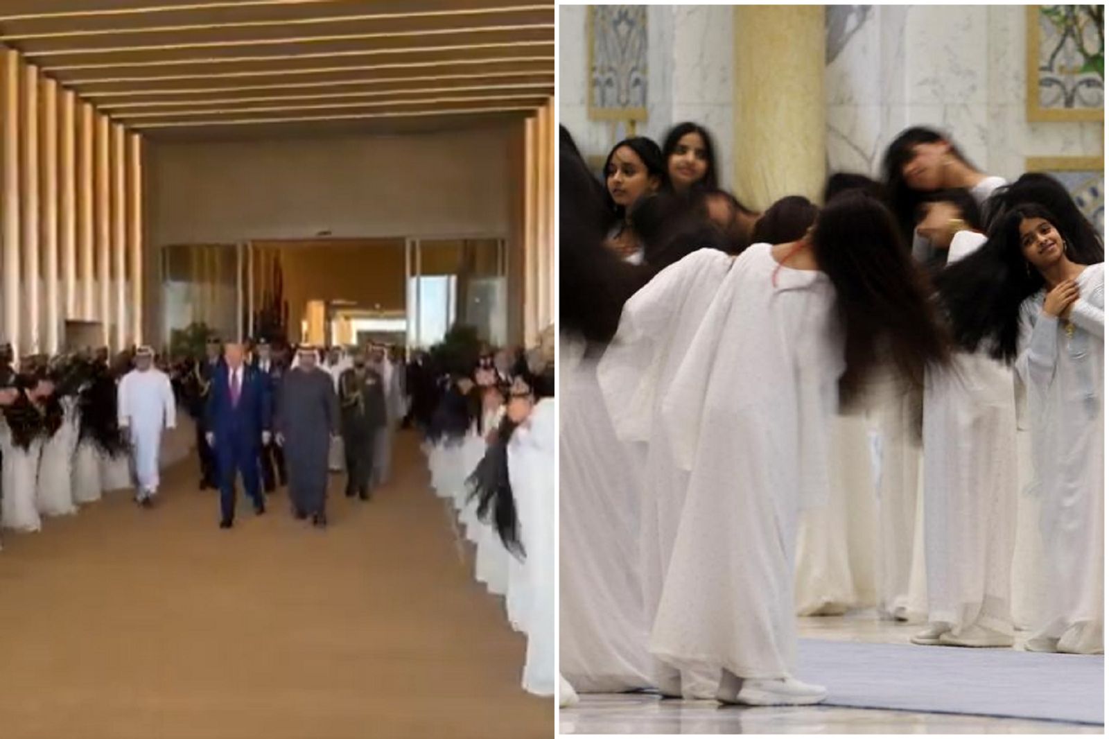 川普被「AI貞子」包圍讓網友嚇壞　原來是阿聯傳統儀式！