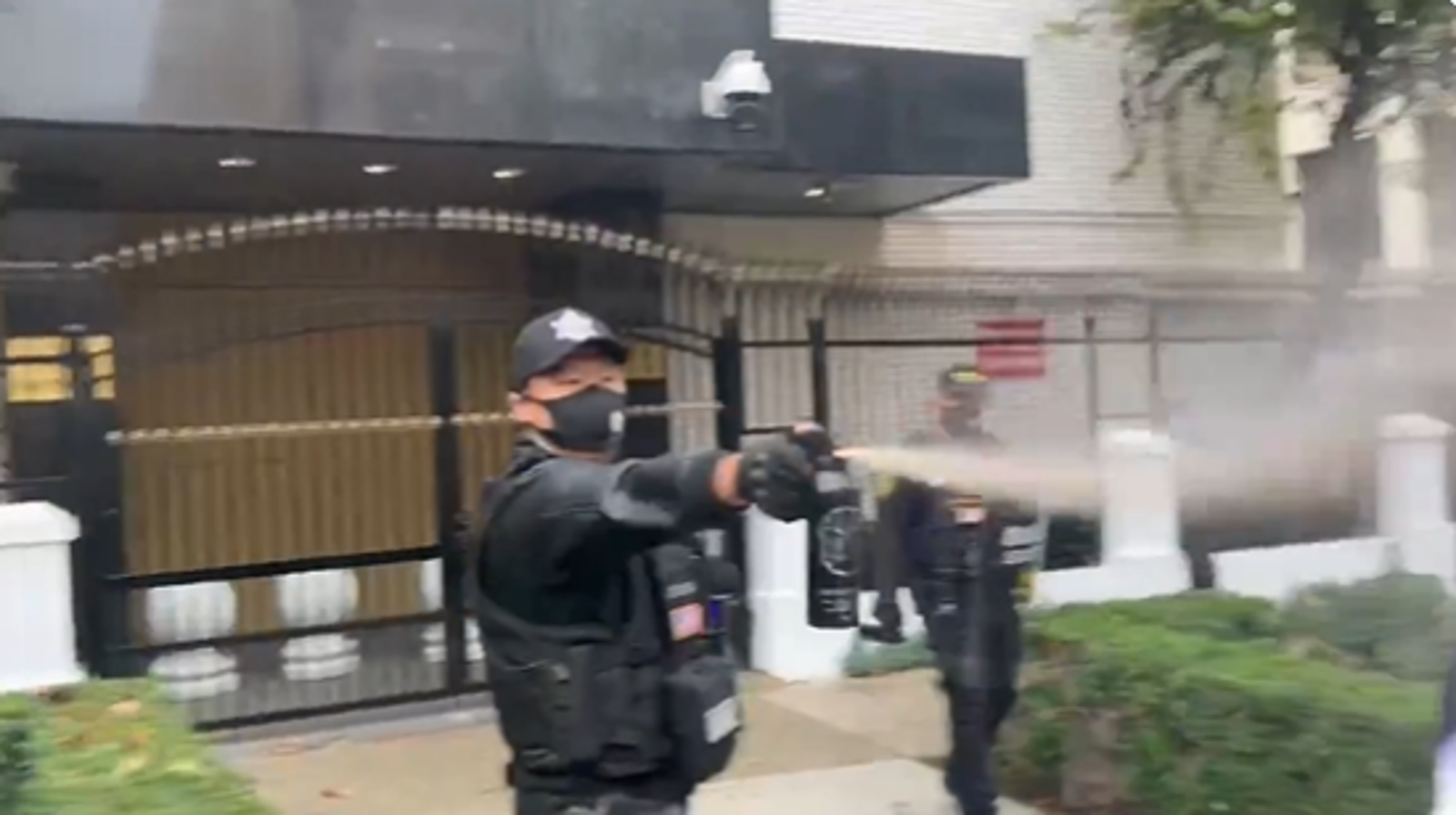 中駐美領事館保全超囂張 對示威者噴辣椒水!美警來了直接逮捕