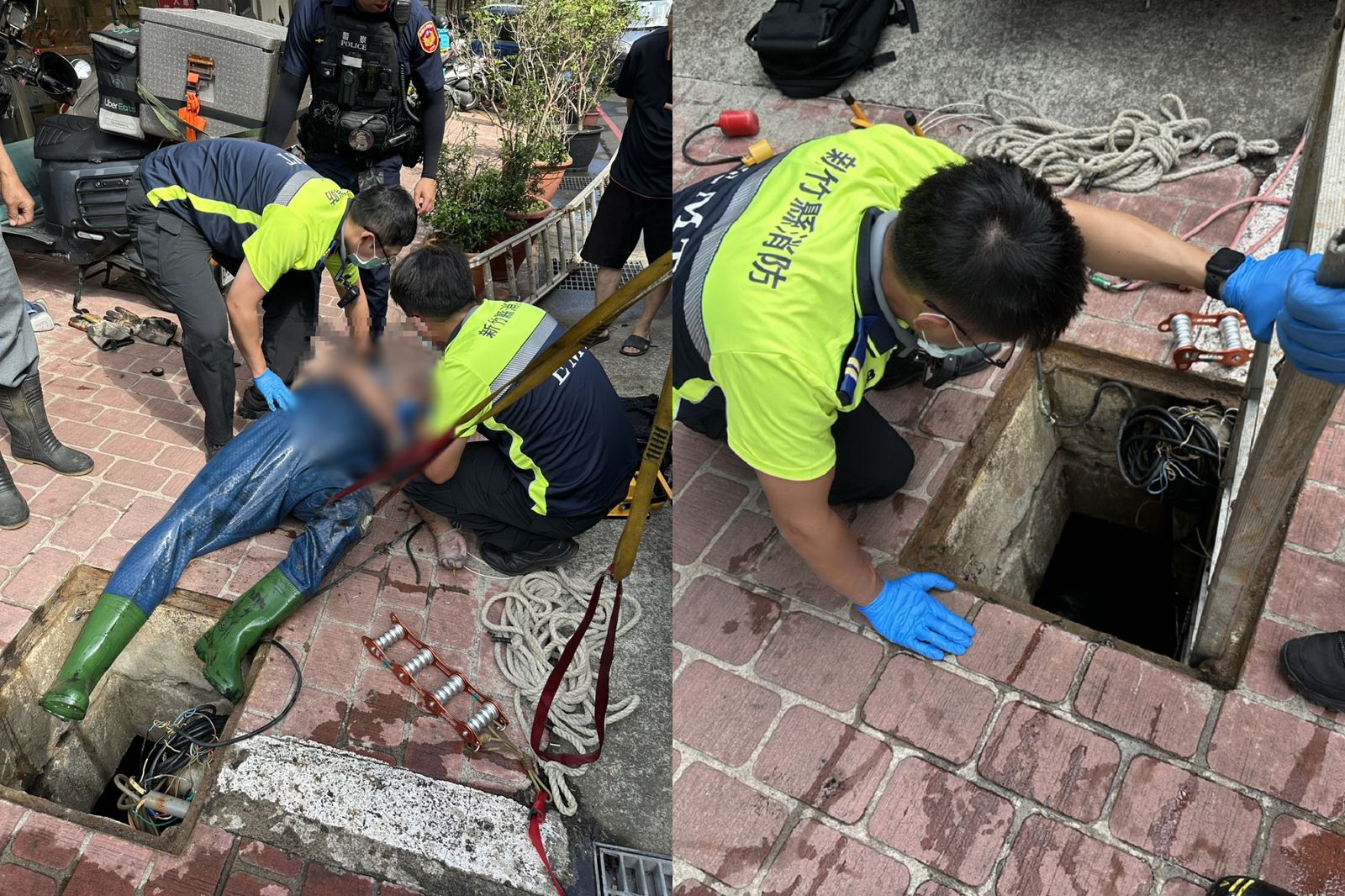 疑未排氣釀禍!竹東工人倒臥化糞池命危 警消鑽窄坑搶命