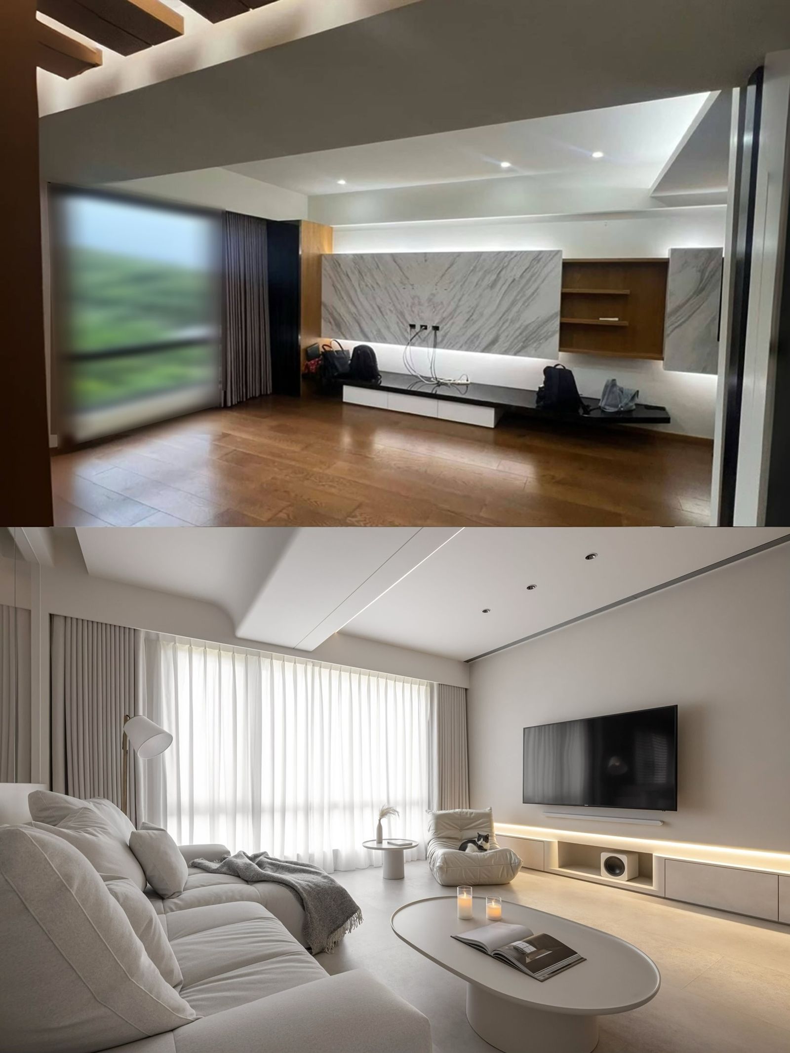 篠崎泫曬出新家前後對比照，是一個充滿奶茶色的網美宅。翻攝篠崎泫IG