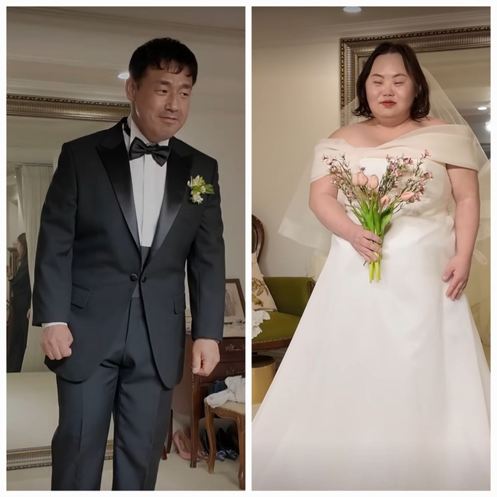 鄭恩惠（右）今幸福完婚，另一半是她的同事。翻攝自NAVER