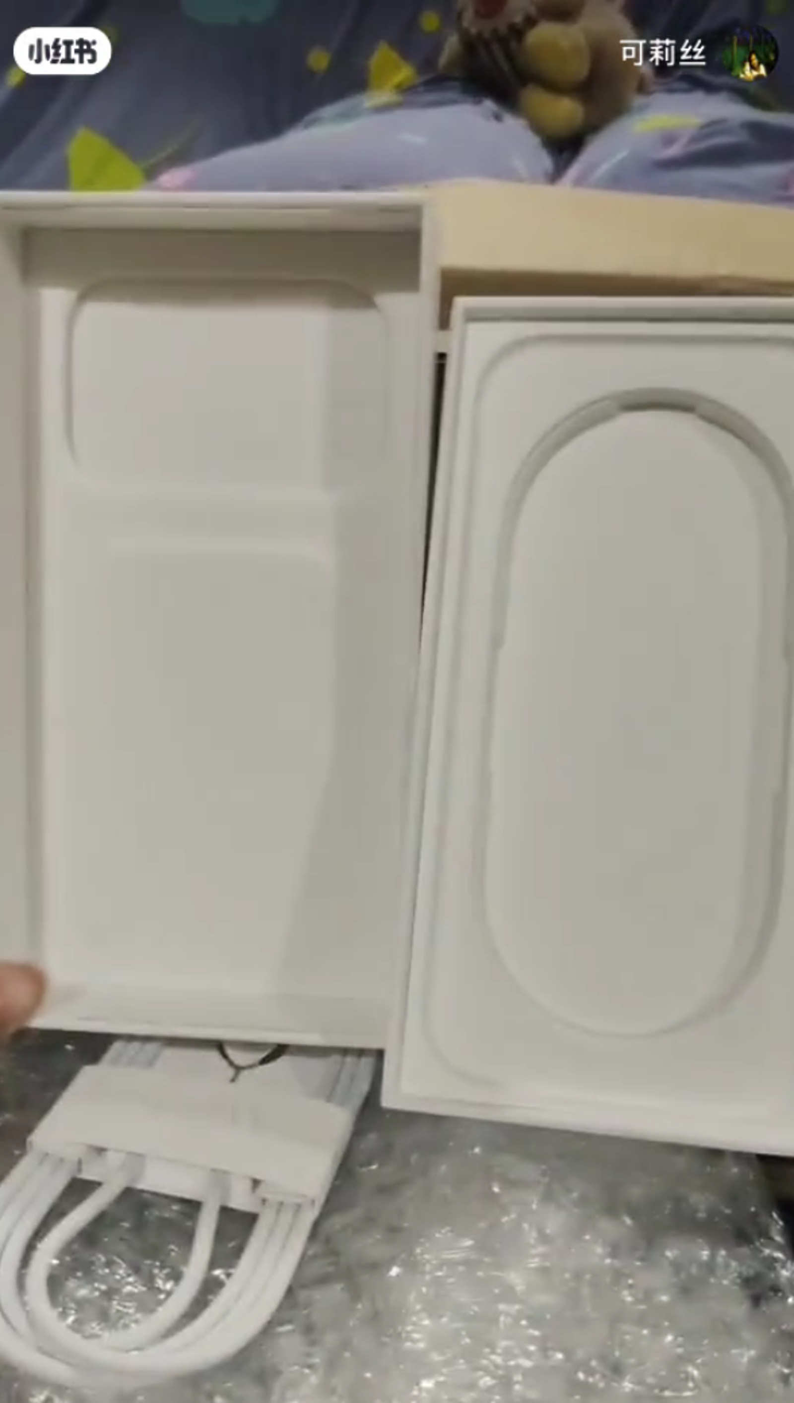 一名女部落客在官方通路網購iPhone 17 Pro，卻只收到充電線。圖／翻攝畫面