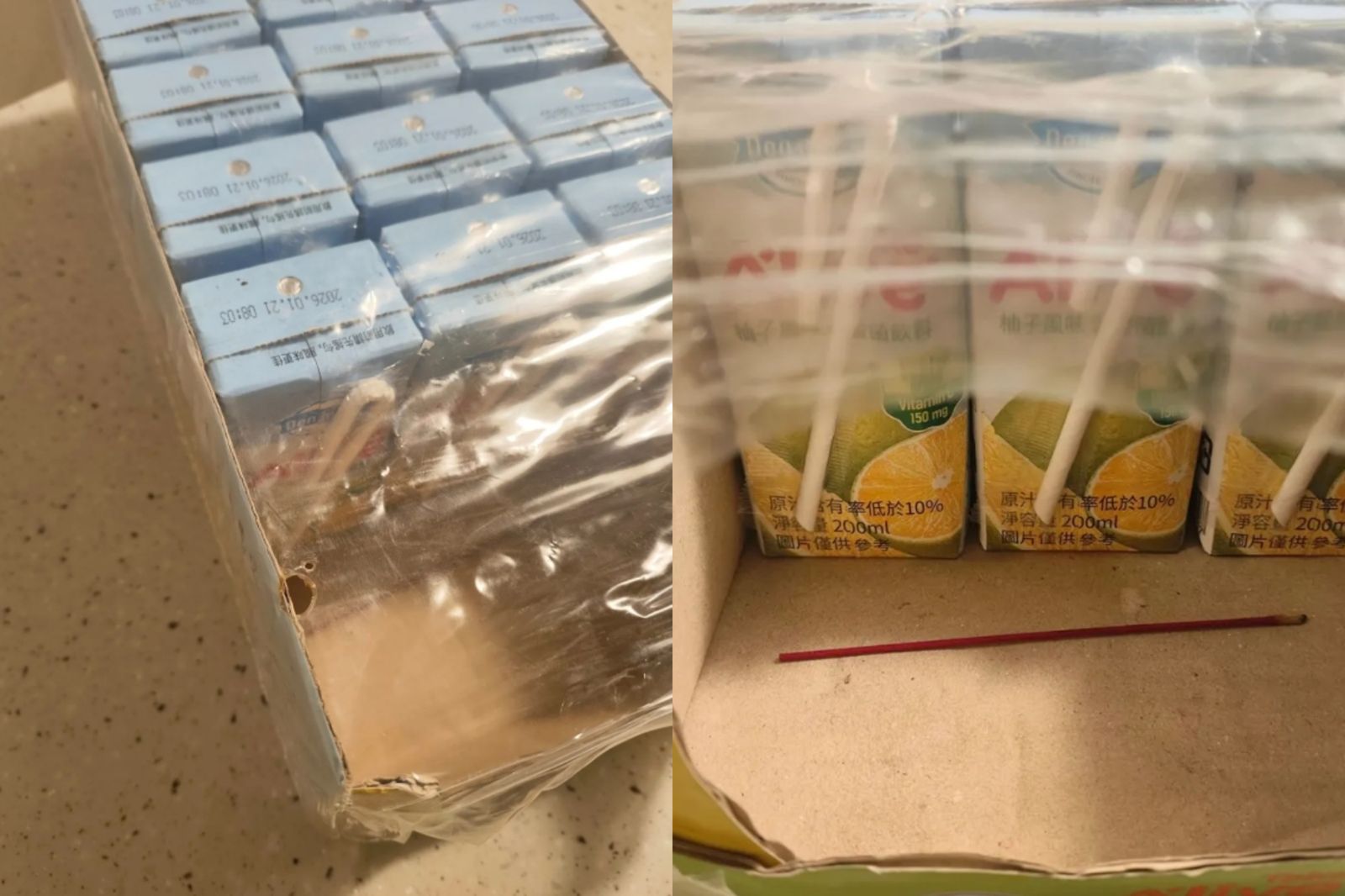 拜完拿去退貨！好市多買整箱飲料驚見「插香痕跡」　他氣炸：很缺德